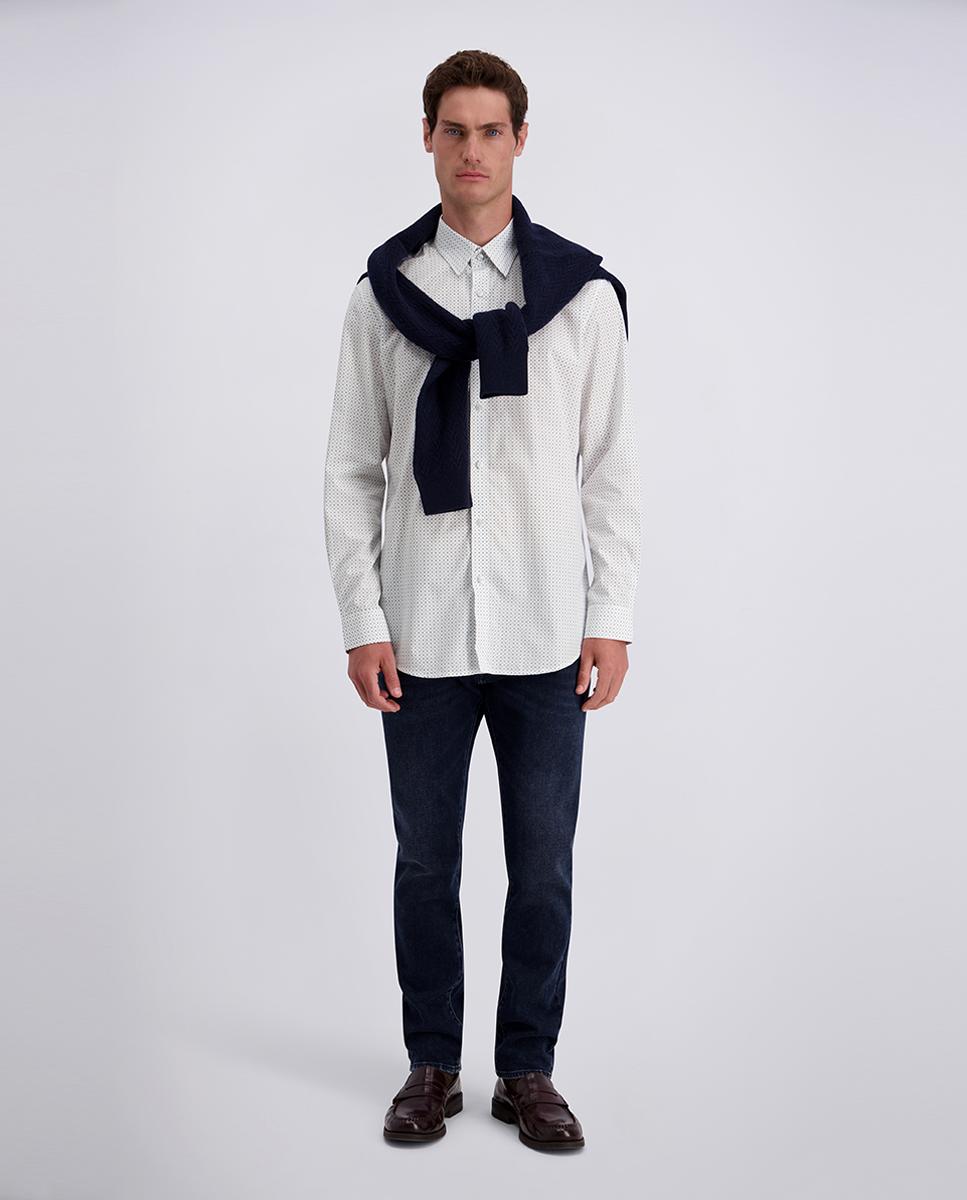 Camisa Modern Fit com Micro Fantasia Azul-claro-6