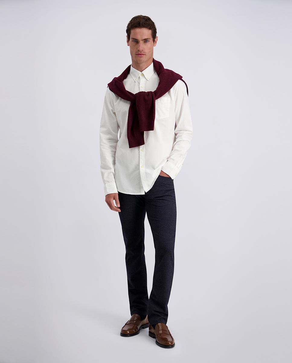 Camisa oxford de hombre modern fit lisa bolsillo botton down - Pierre Cardin - Blanco Blanco-6