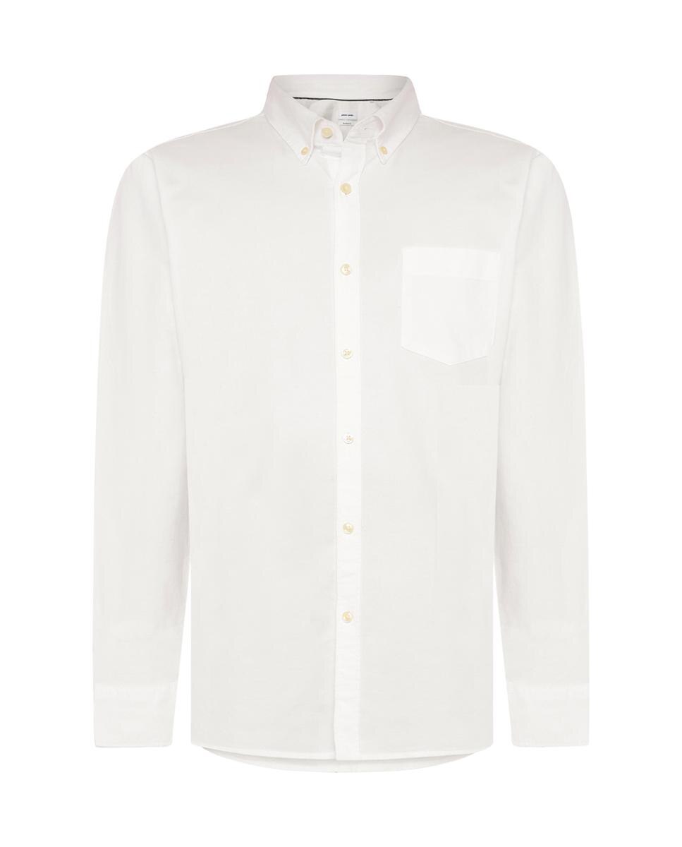 Camisa oxford de hombre modern fit lisa bolsillo botton down - Pierre Cardin - Blanco Blanco-5
