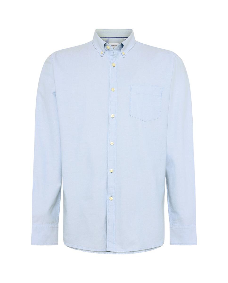 Camisa Oxford Modern Fit Lisa com Bolso Button Down Azul-claro-4