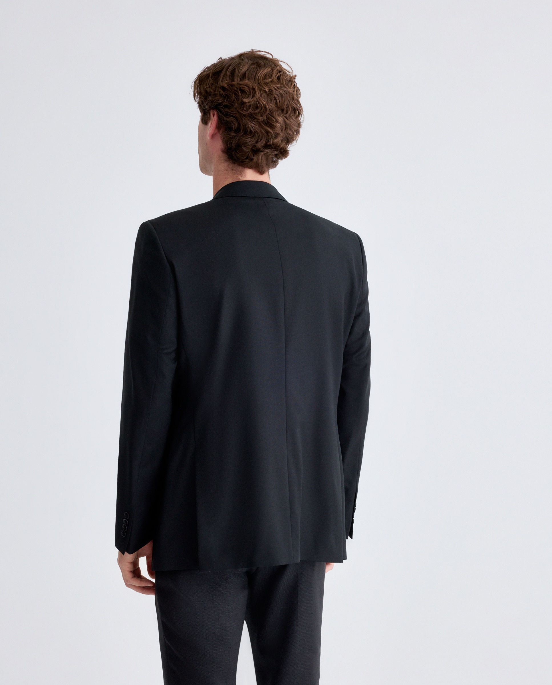 Blazer formal regular liso preto Preto-3