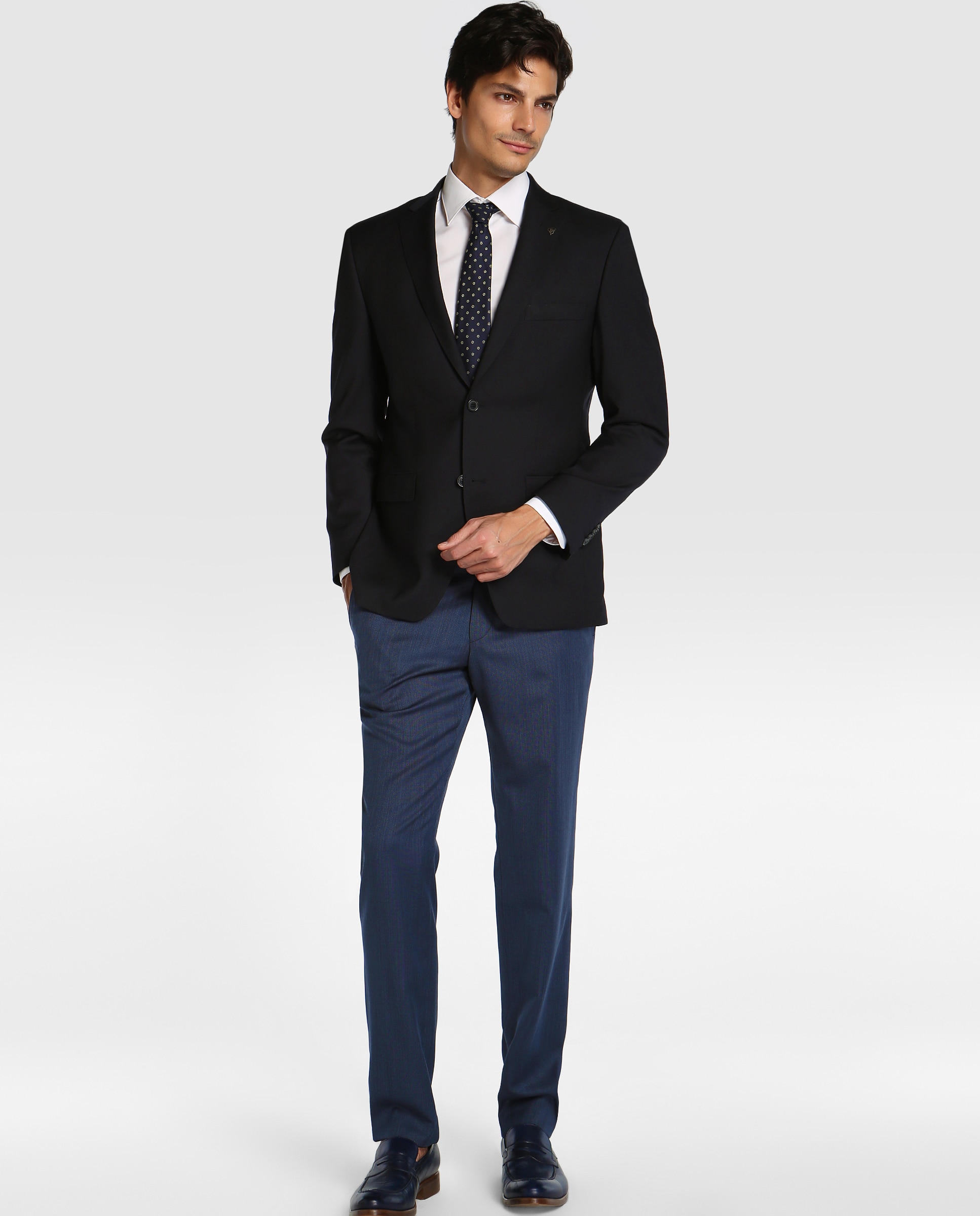 Blazer de homem Roy Robson regular liso azul Azul-marinho-4