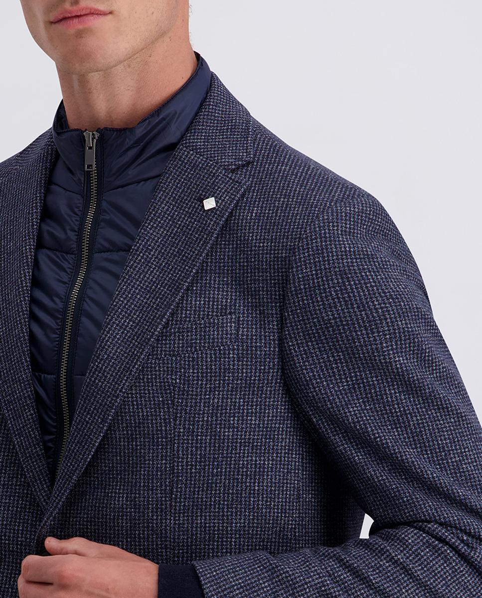 Blazer de Jersey Modern Fit com Colete Acolchoado Incorporado Azul-marinho-3