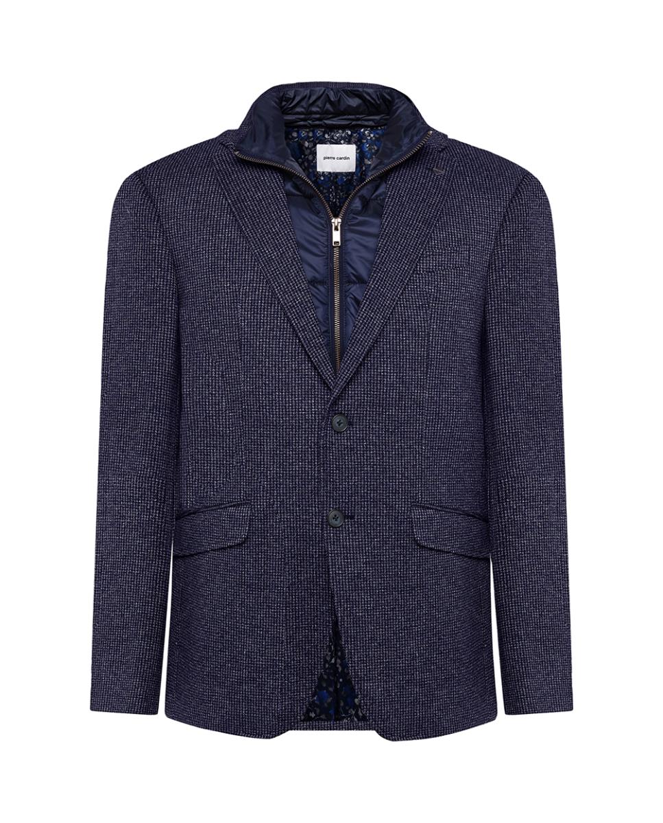 Blazer de Jersey Modern Fit com Colete Acolchoado Incorporado Azul-marinho-5