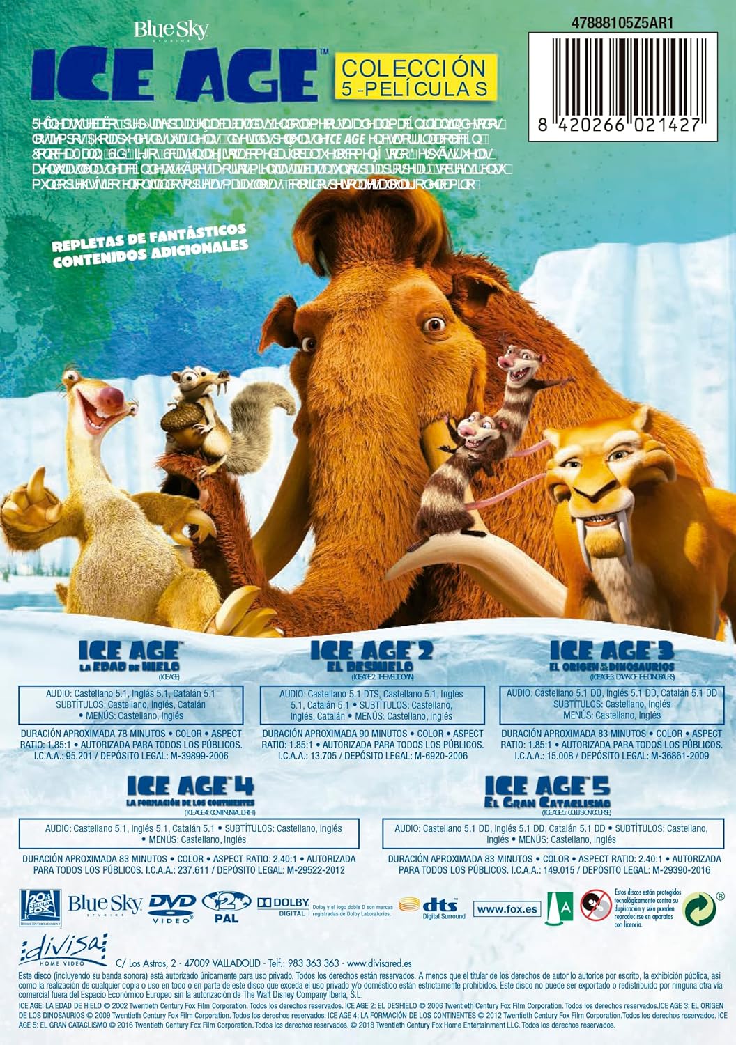 ICEAGE CDセット Pack Ice Age: La colección completa (DVD) · FOX · El Corte Inglés