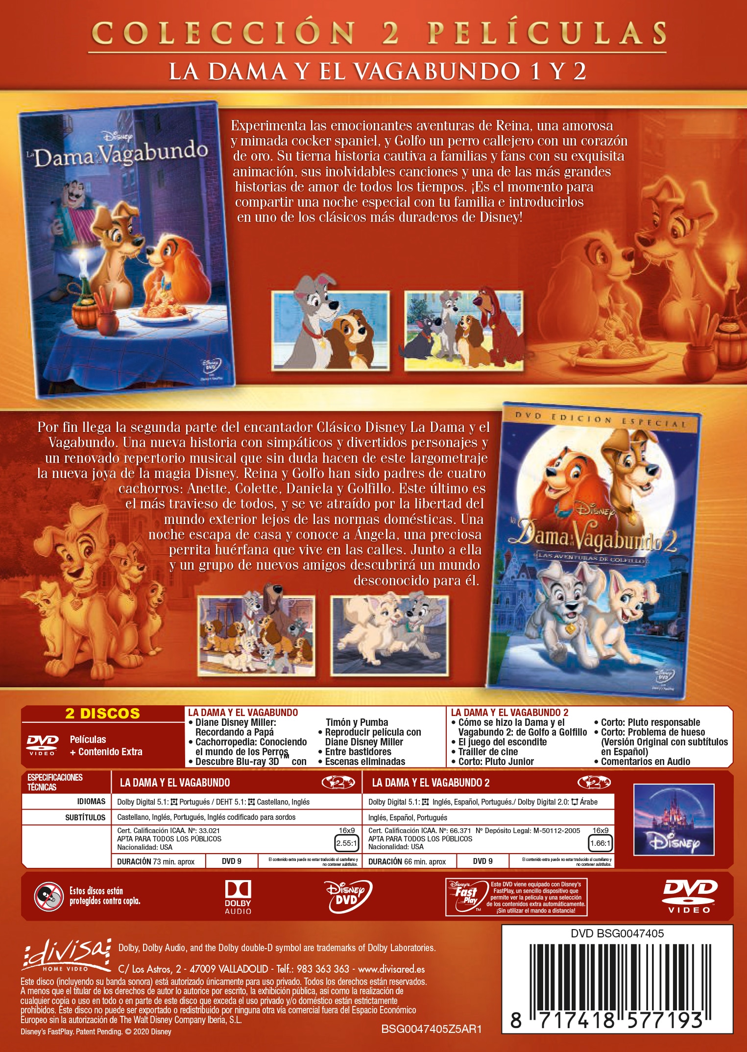 Duopack La Dama y el Vagabundo 1 + 2 (DVD) 2