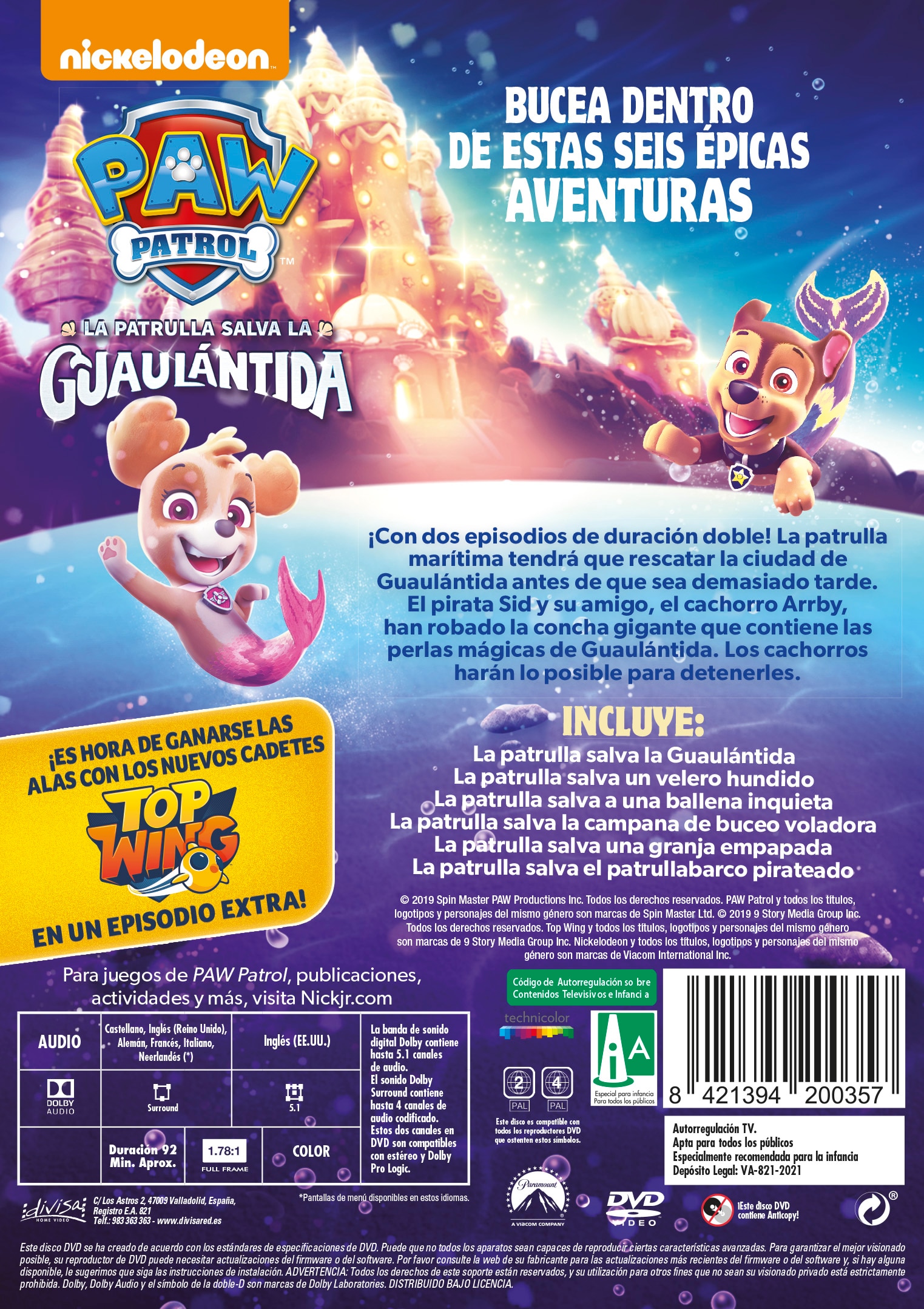 Paw Patrol 18: La Patrulla Salva la Guaulántida (DVD) 2