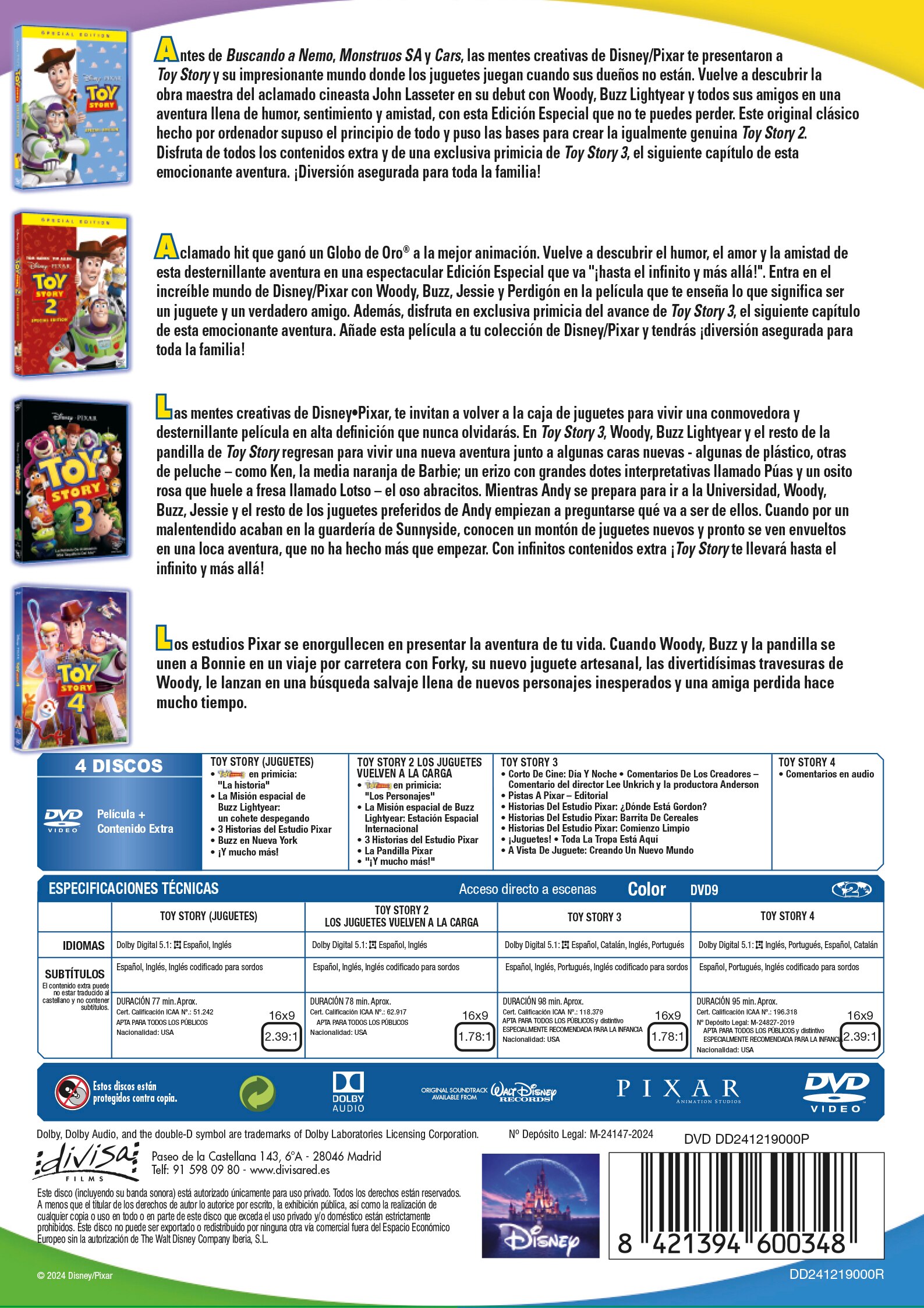 Toy story: Colección 4 películas (DVD) 2