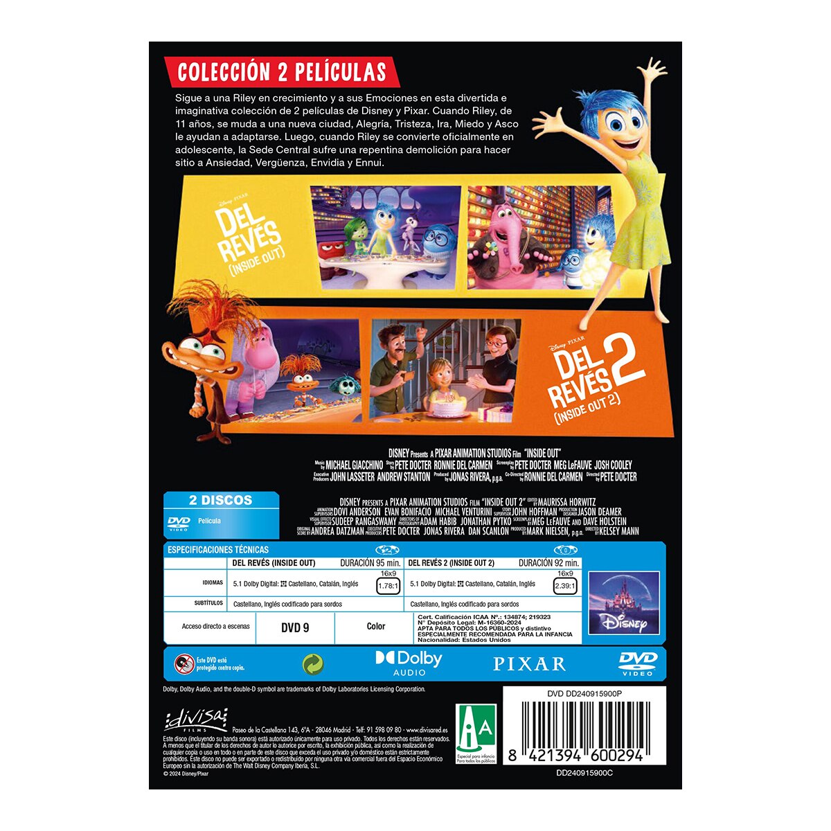 Del revés (Inside out) Colección 2 películas (DVD) 2