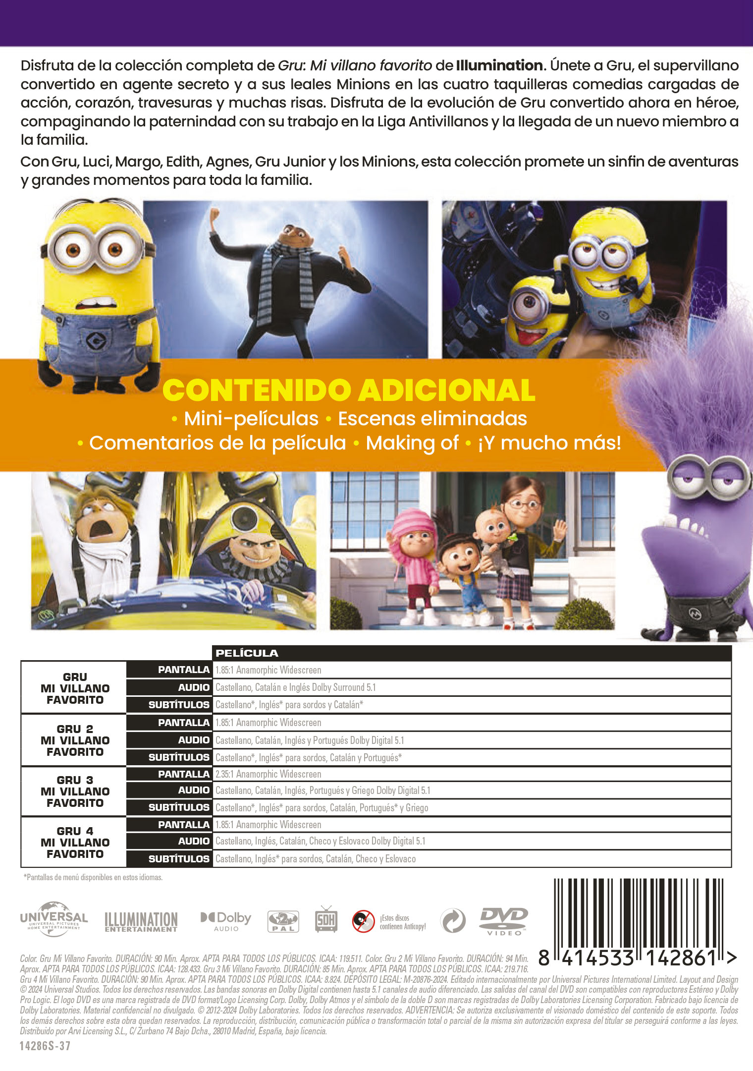 Pack Gru mi villano favorito 1-4 (DVD) 2