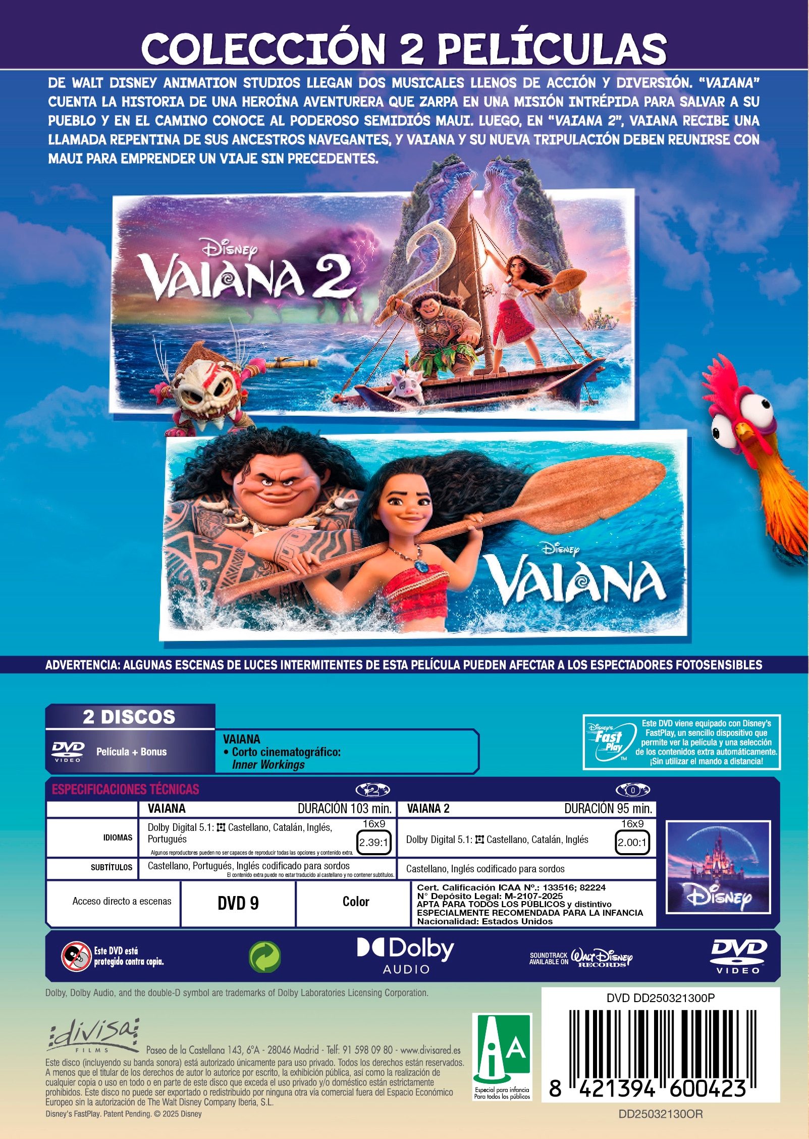 Vaiana: Colección 2 películas (DVD) 2