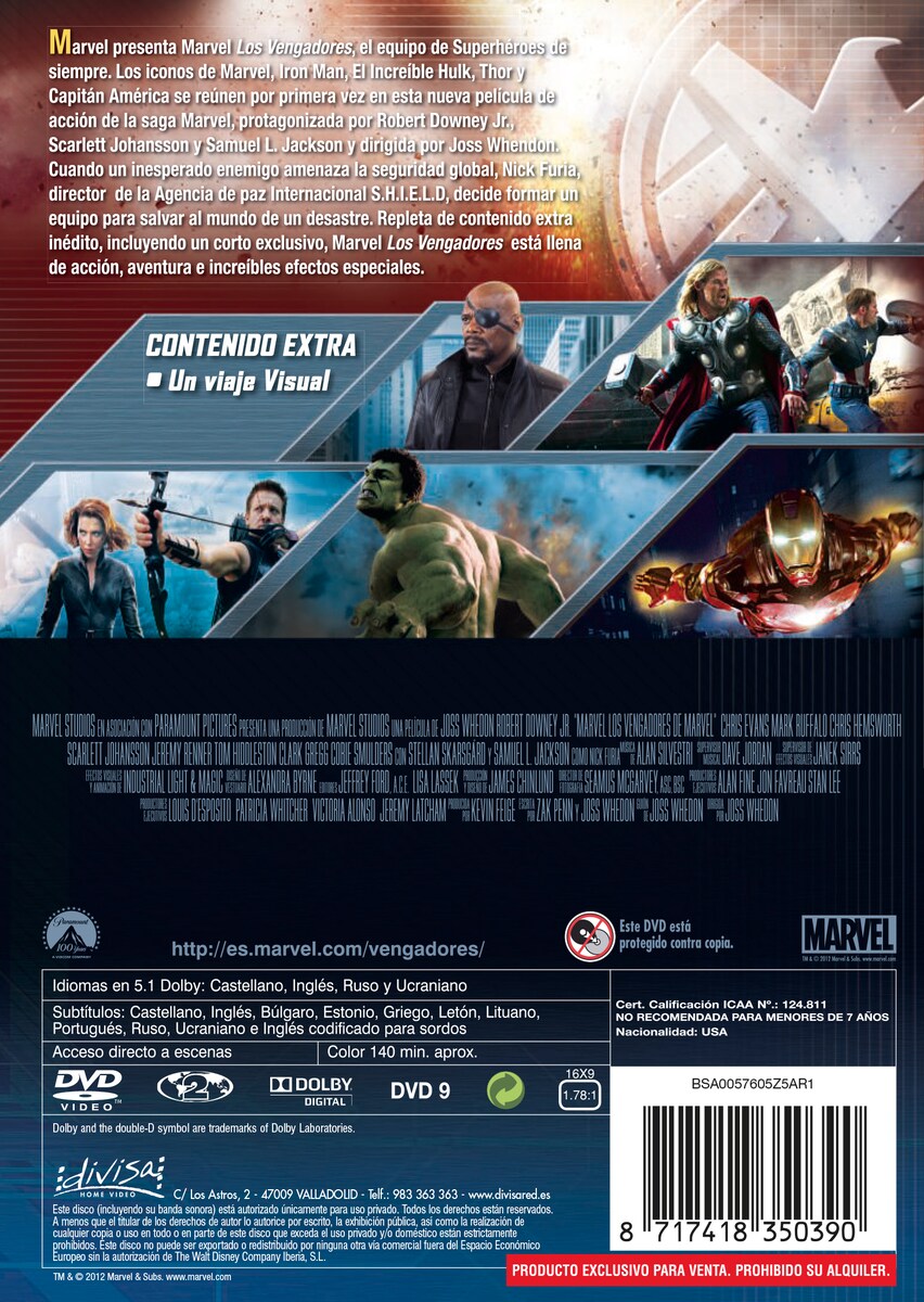 Los Vengadores (DVD) · Marvel · El Corte Inglés