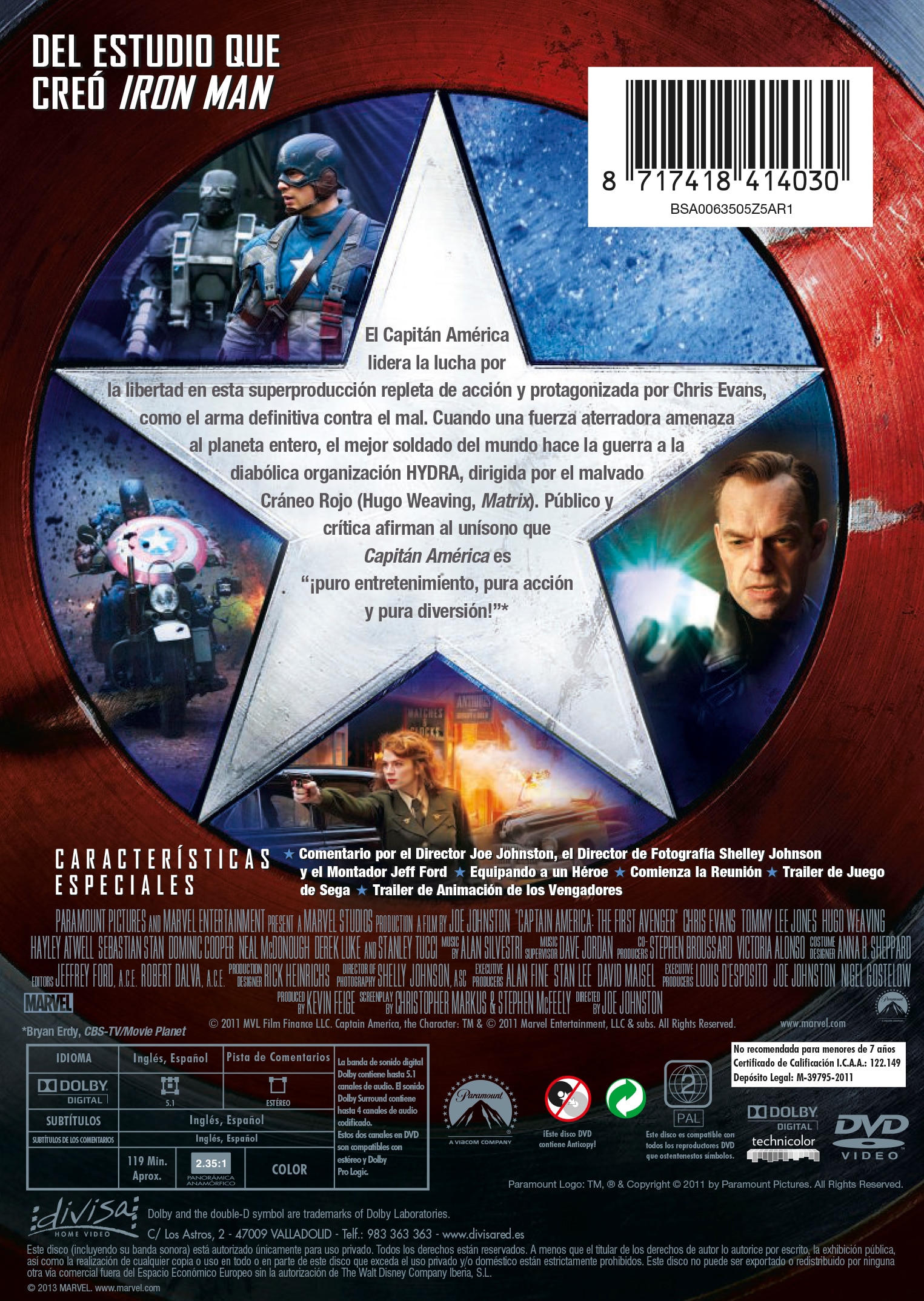 Capitán América: El primer vengador (DVD) 2