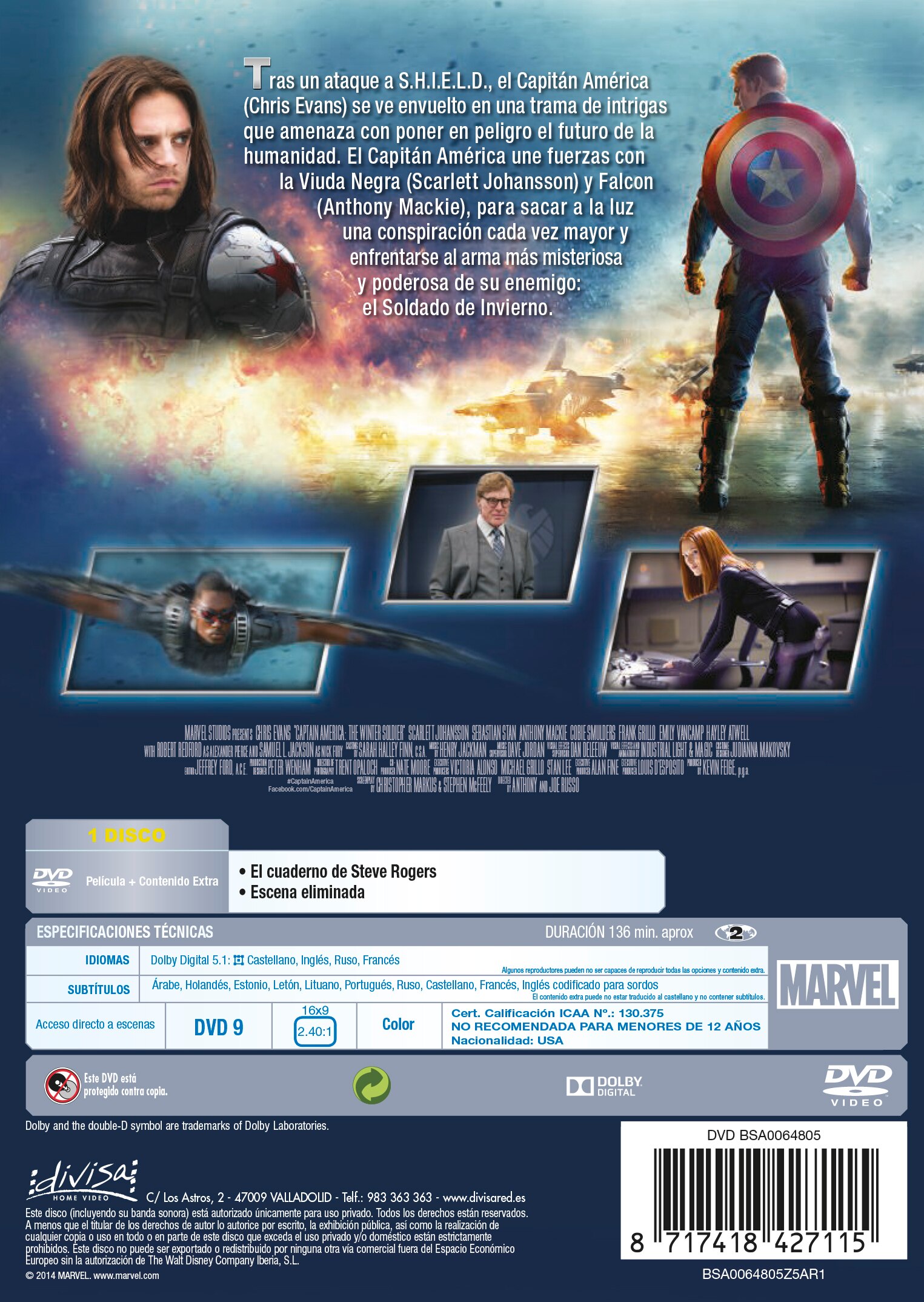 Capitán América. El soldado de invierno (DVD) 2