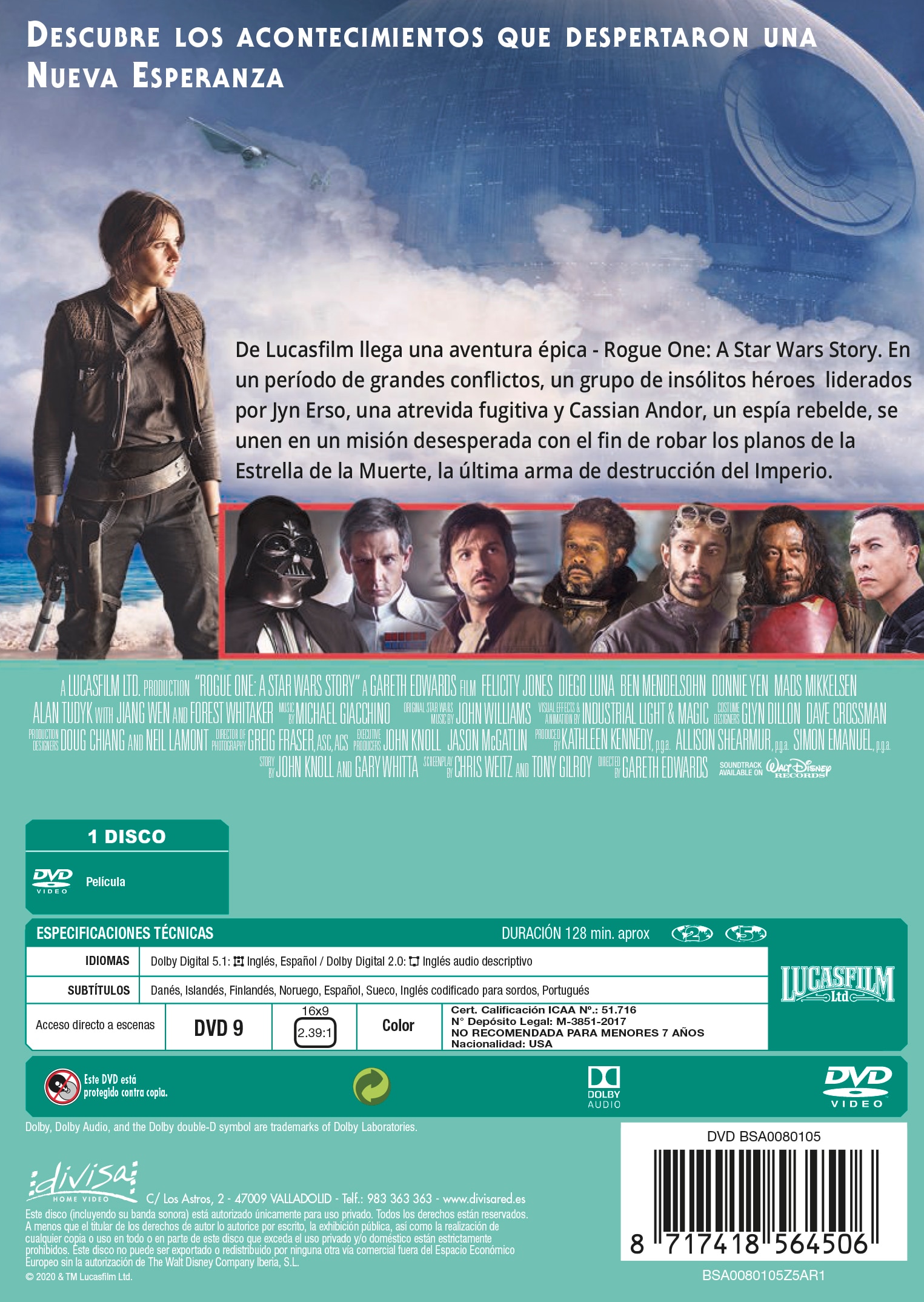 Rogue One. Una Historia de Star Wars (DVD) 2