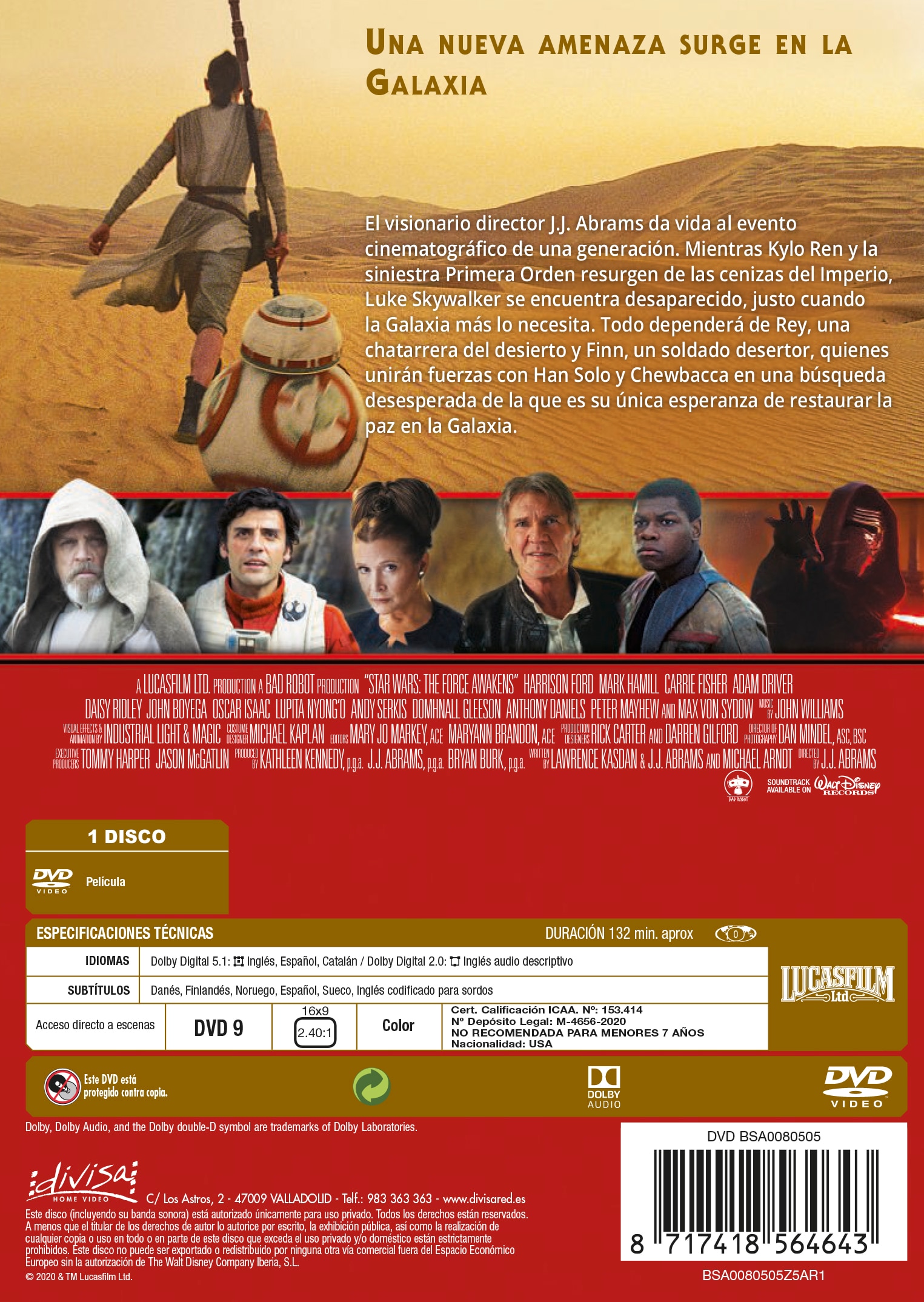 Star Wars. Episodio VII: El Despertar de la Fuerza (DVD) 2