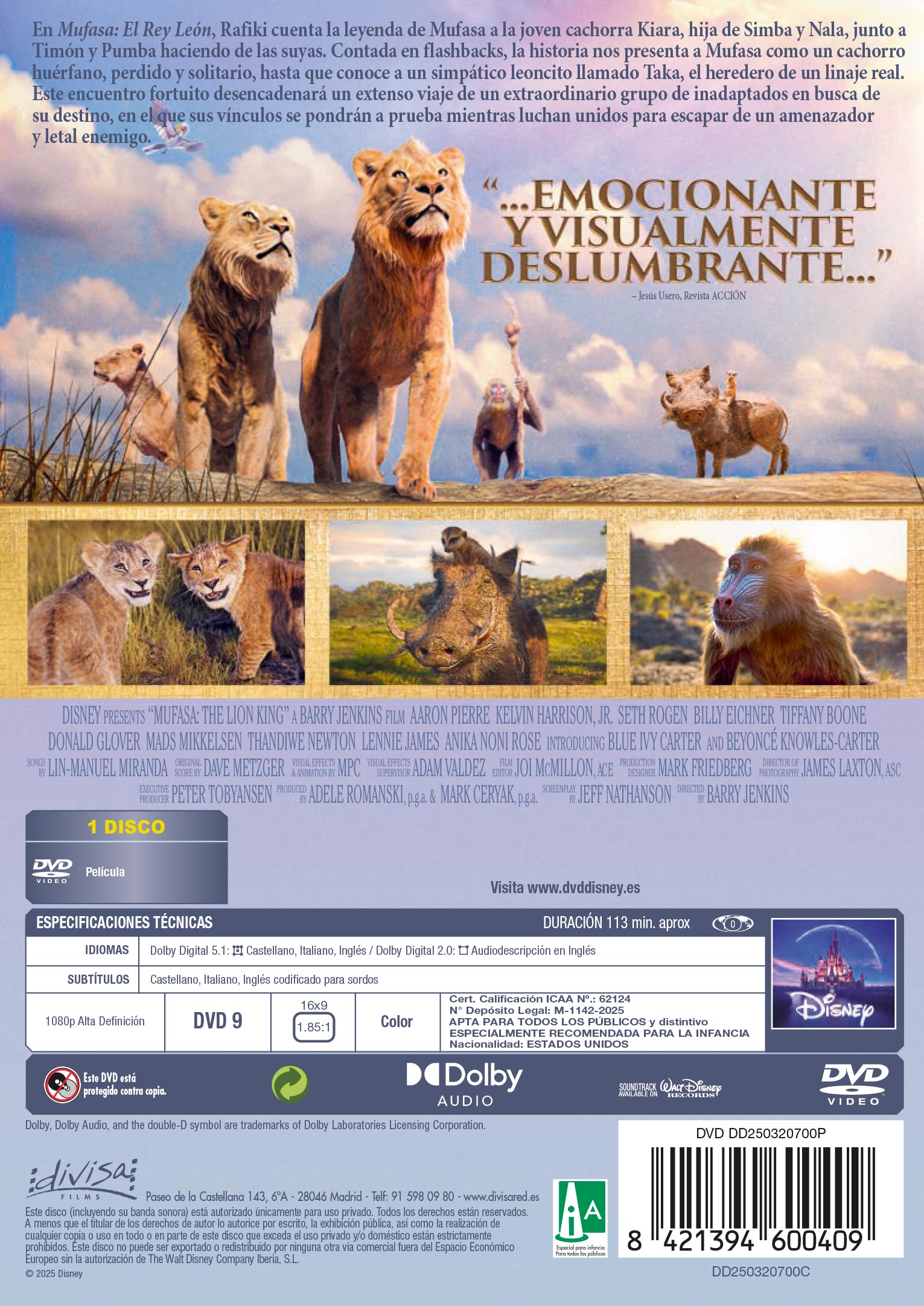 Mufasa: El rey león (DVD) 2