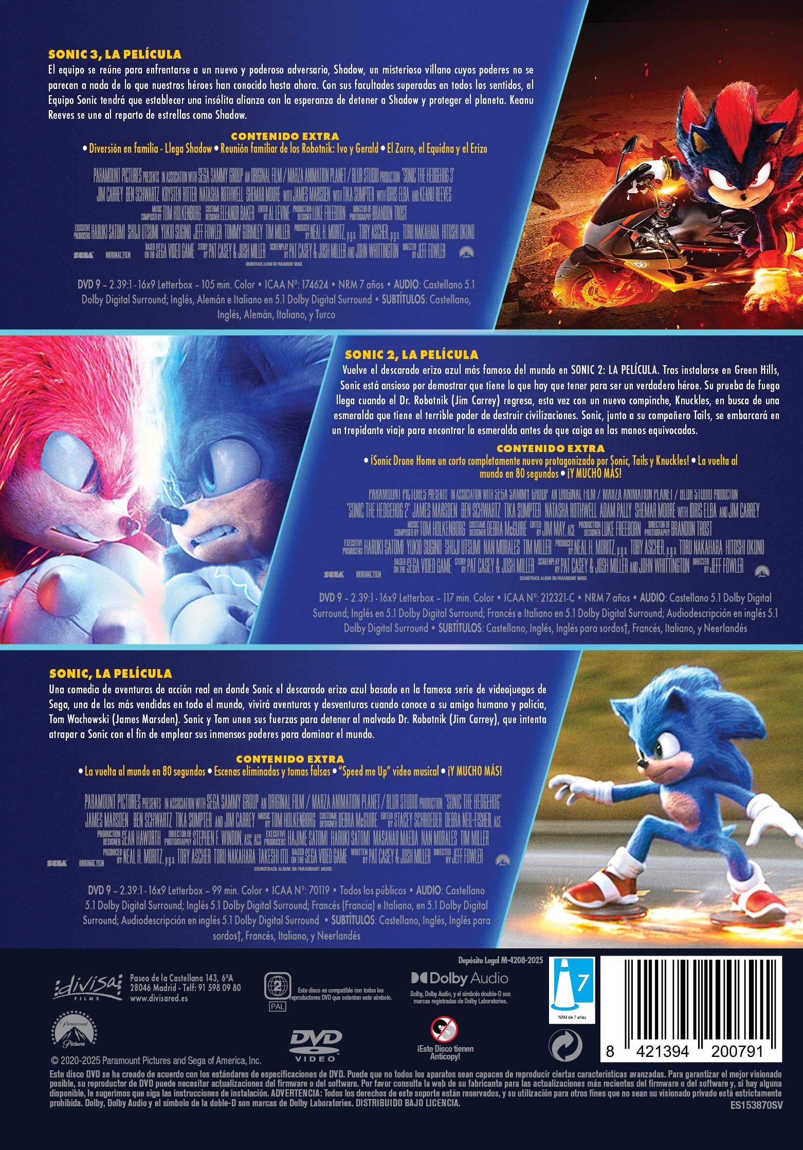 Sonic: Colección 3 películas (DVD) 2