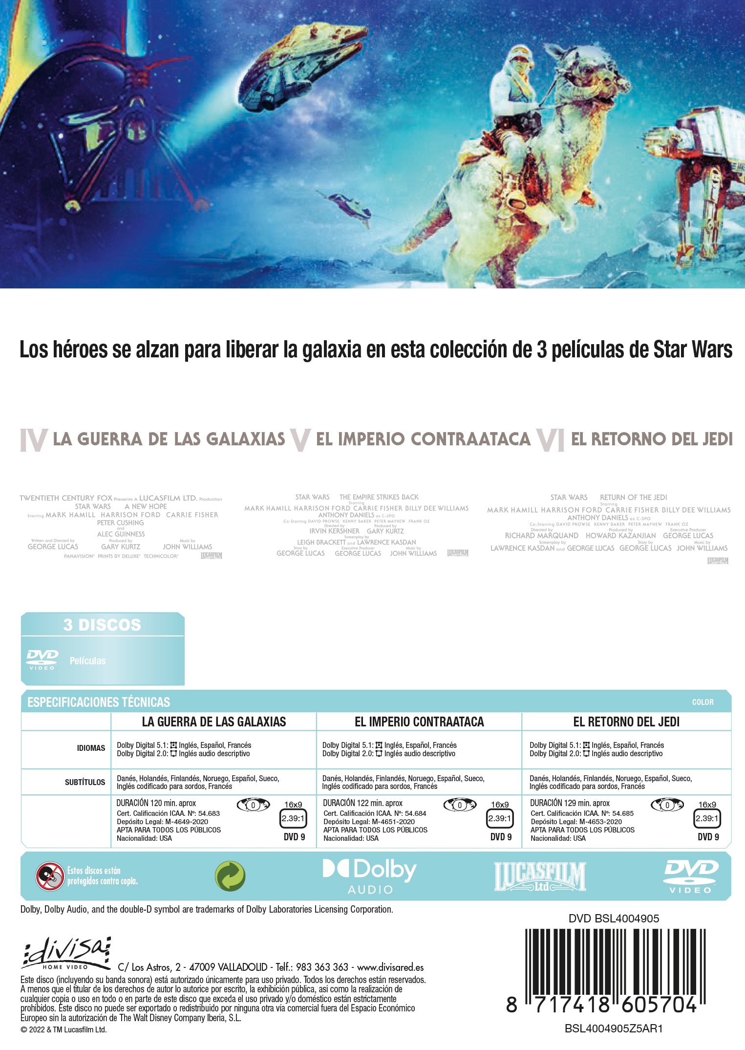Trilogía Star Wars, Episodios 4-6 (DVD) 3