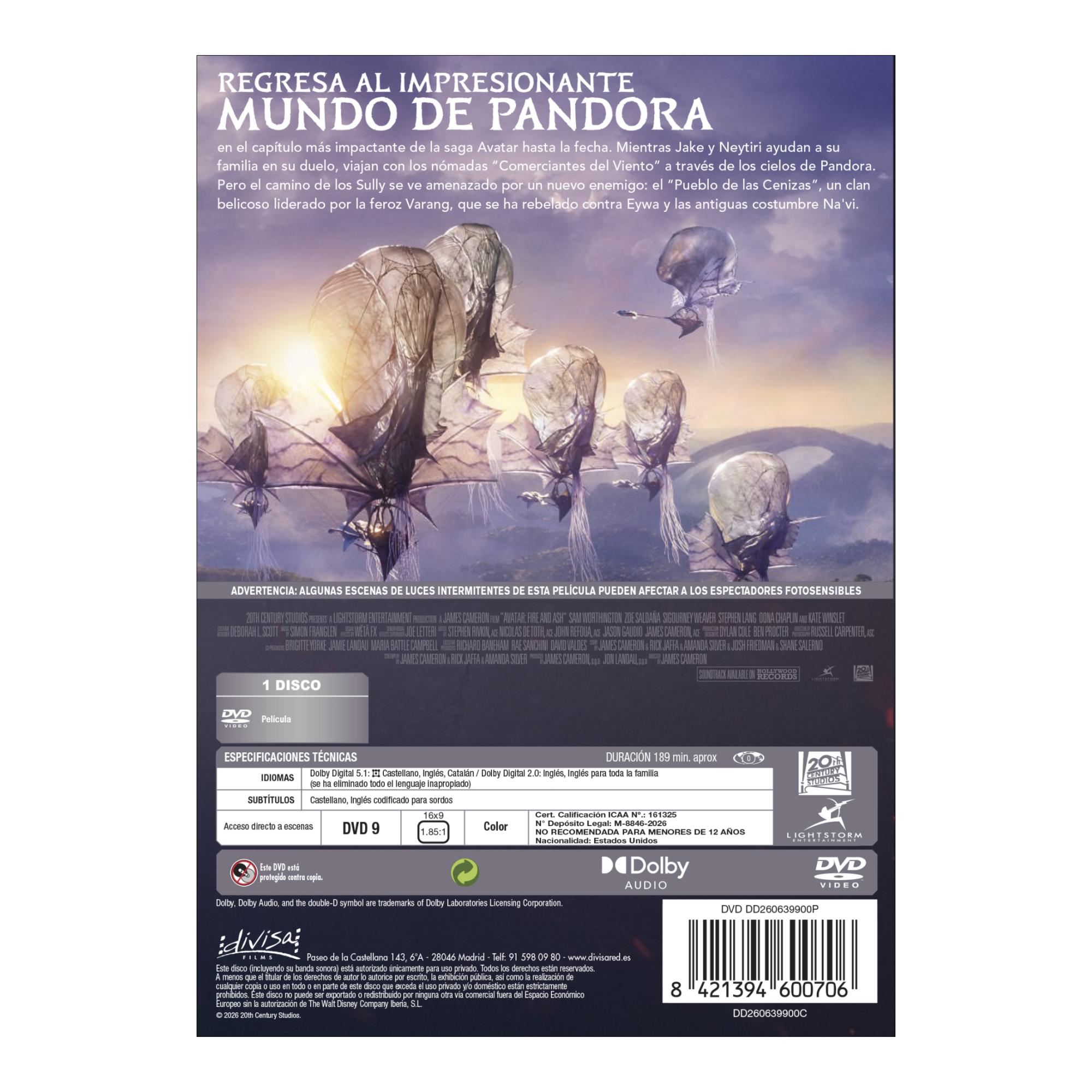 Avatar: Fuego y ceniza (DVD) 2