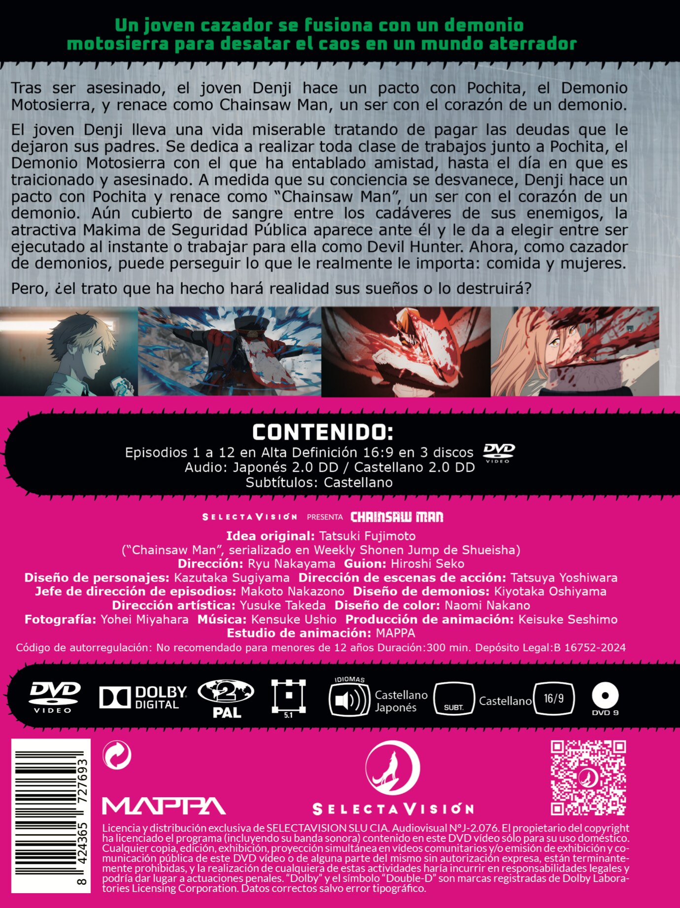 Chainsaw Man. 1ª Temporada completa, episodios 1 a 12 (DVD) 4
