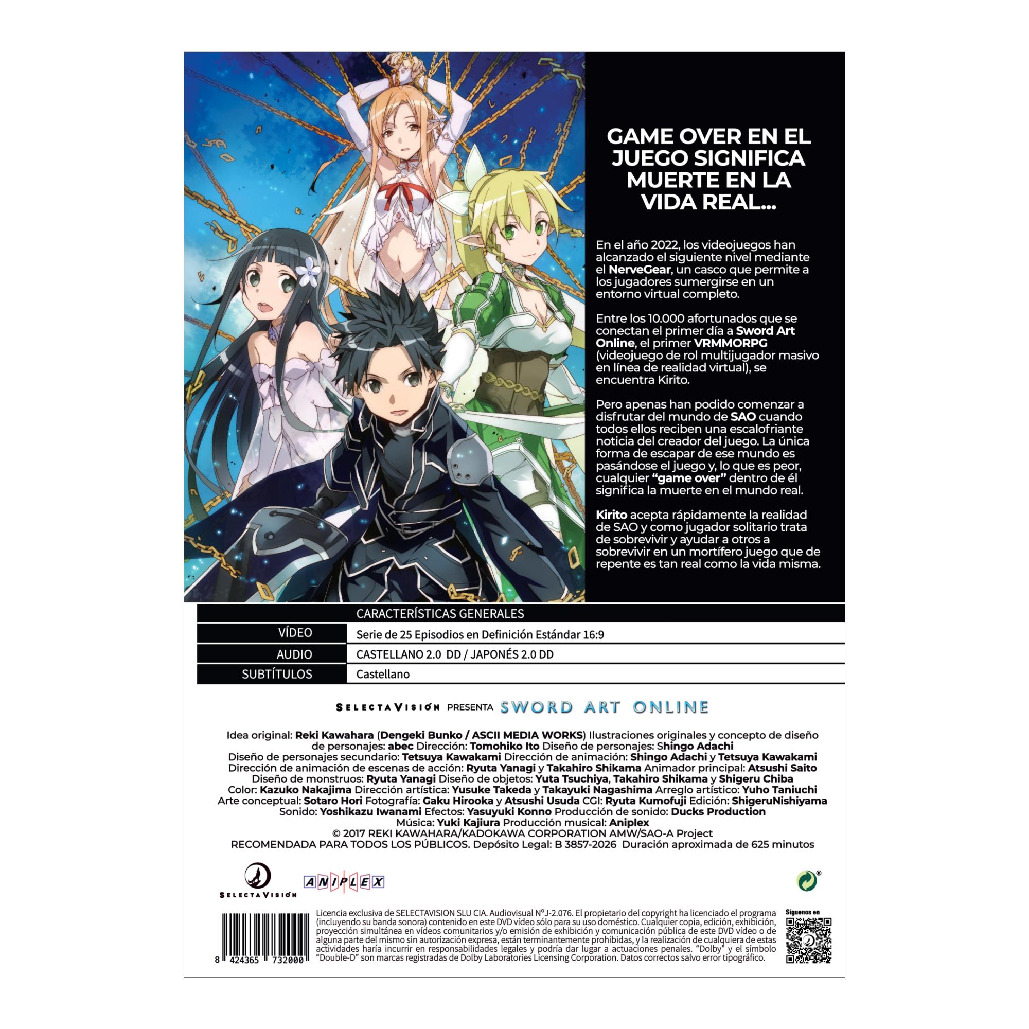 SWORD ART ONLINE. Aincrad & Fairy Dance Arc. Episodios 1 a 25. (DVD) 3