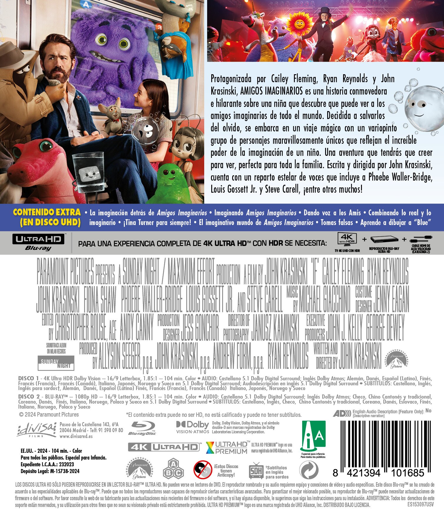 Amigos imaginarios (4K Ultra HD + Blu-Ray + Cuaderno Juegos) 2