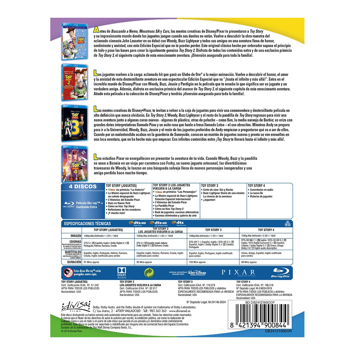Toy story: Colección 4 películas (Blu-Ray) 2