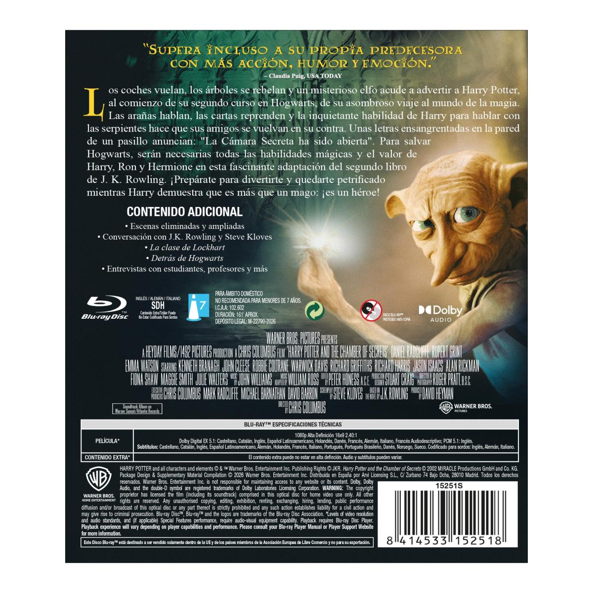 Imagen 2 de Harry Potter 2: y la camara secreta (Blu-Ray)