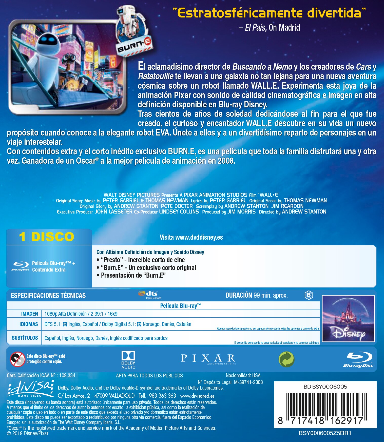 Wall -E, Batallón de limpieza (Blu-Ray) 3