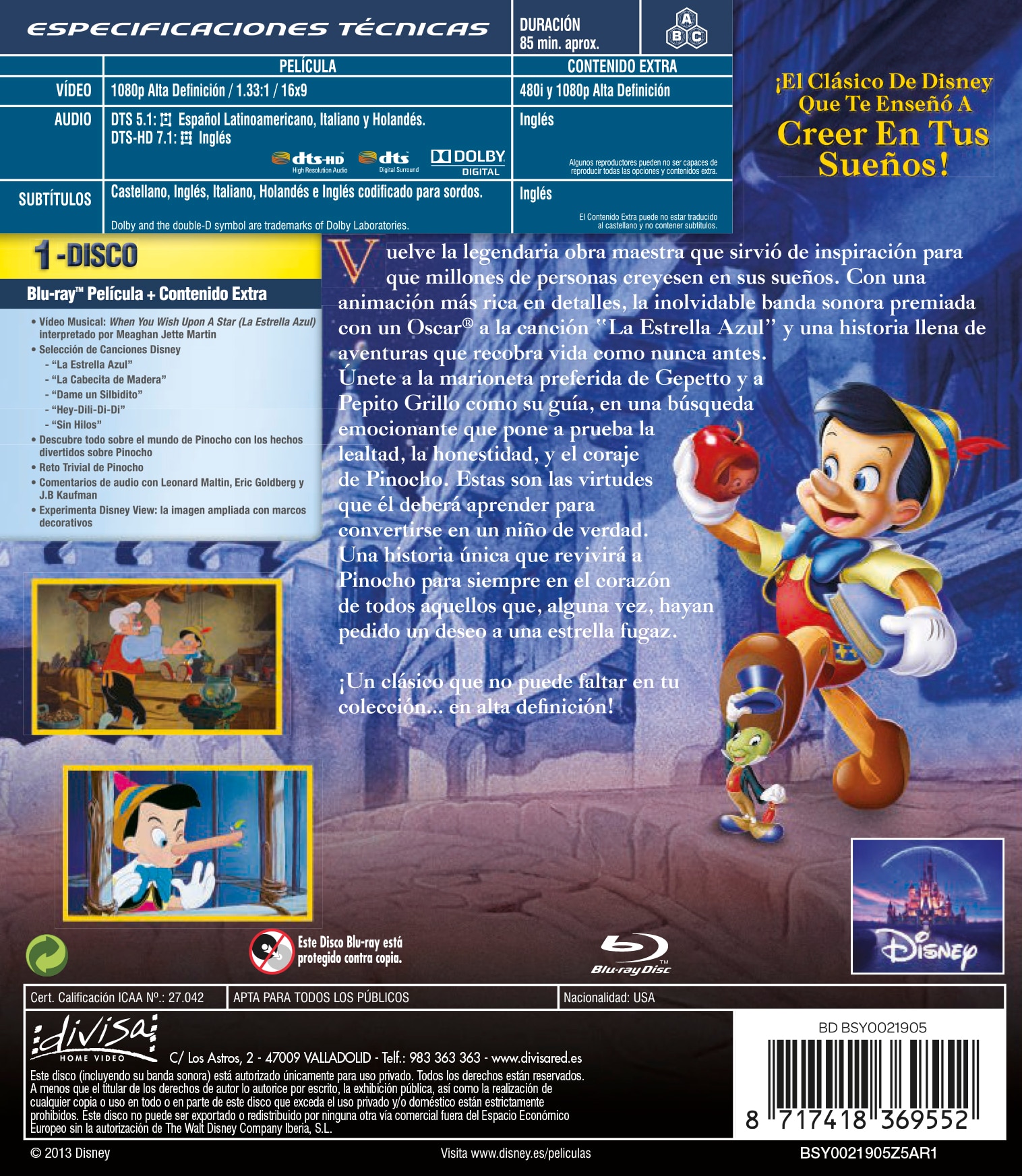 Pinocho (Blu-Ray) 2