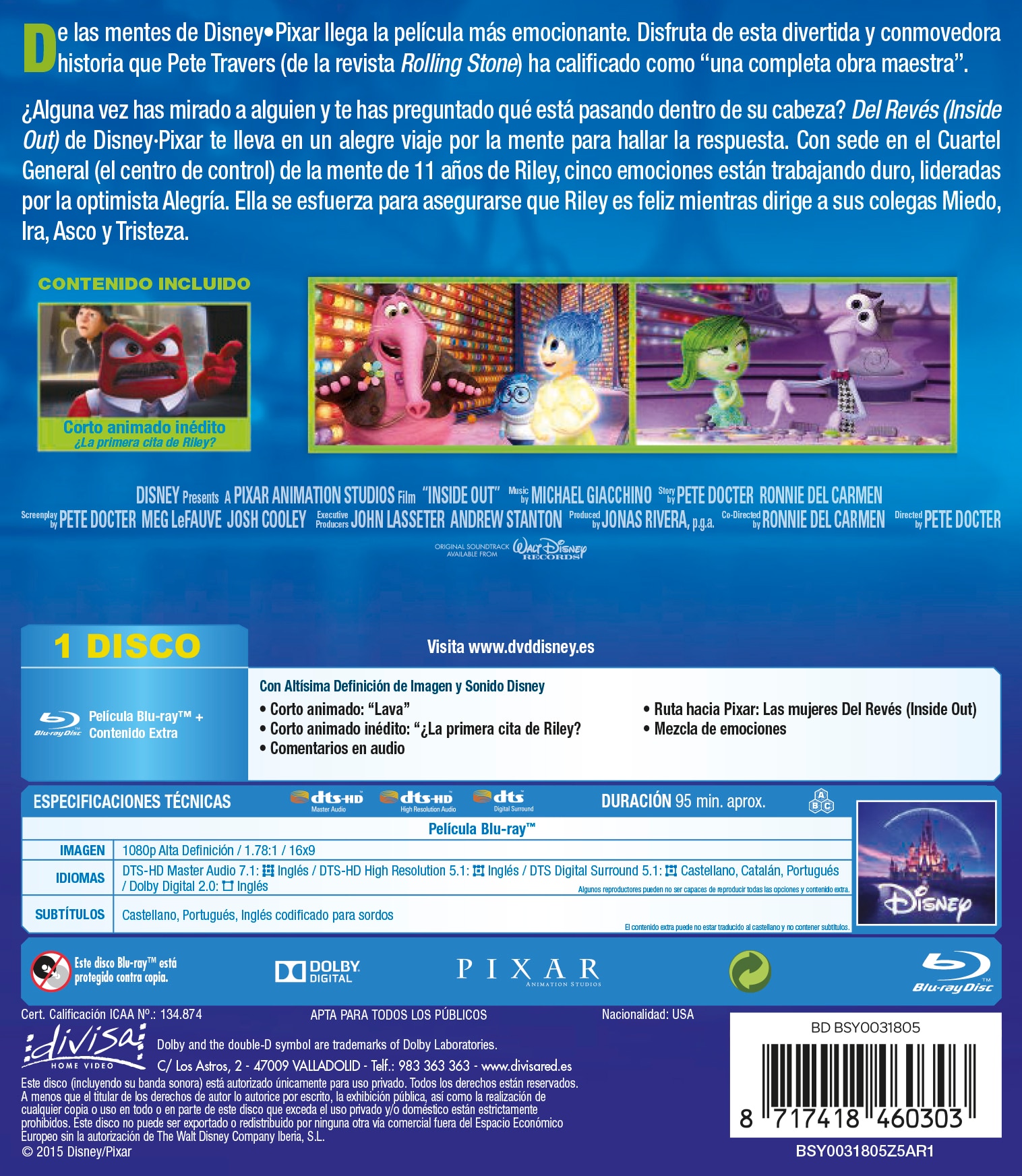 Inside Out (Del Revés) (Blu-Ray) 3