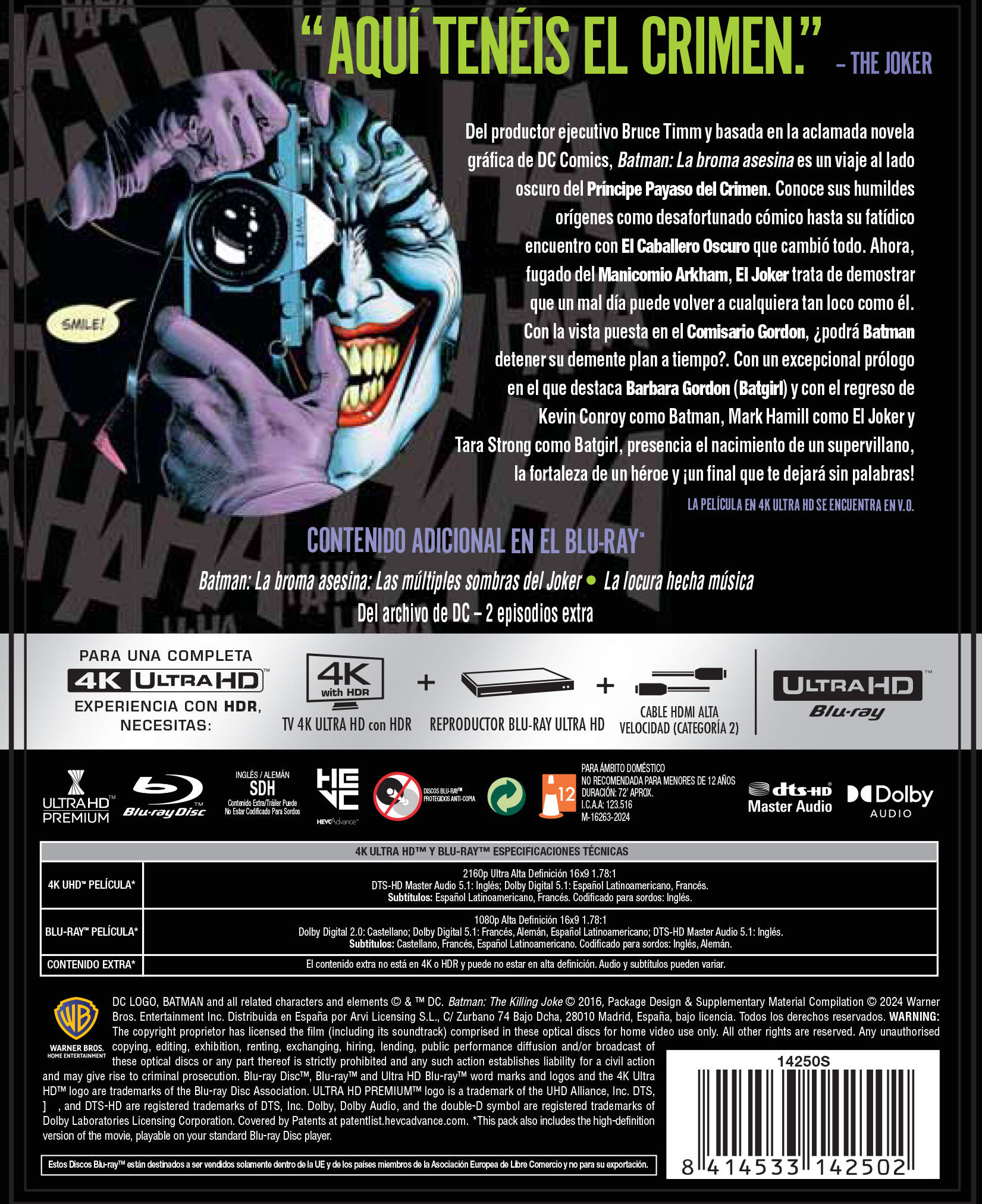 Batman: La Broma Asesina (Edición especial metálica) (4K Ultra HD + Blu-Ray) 2
