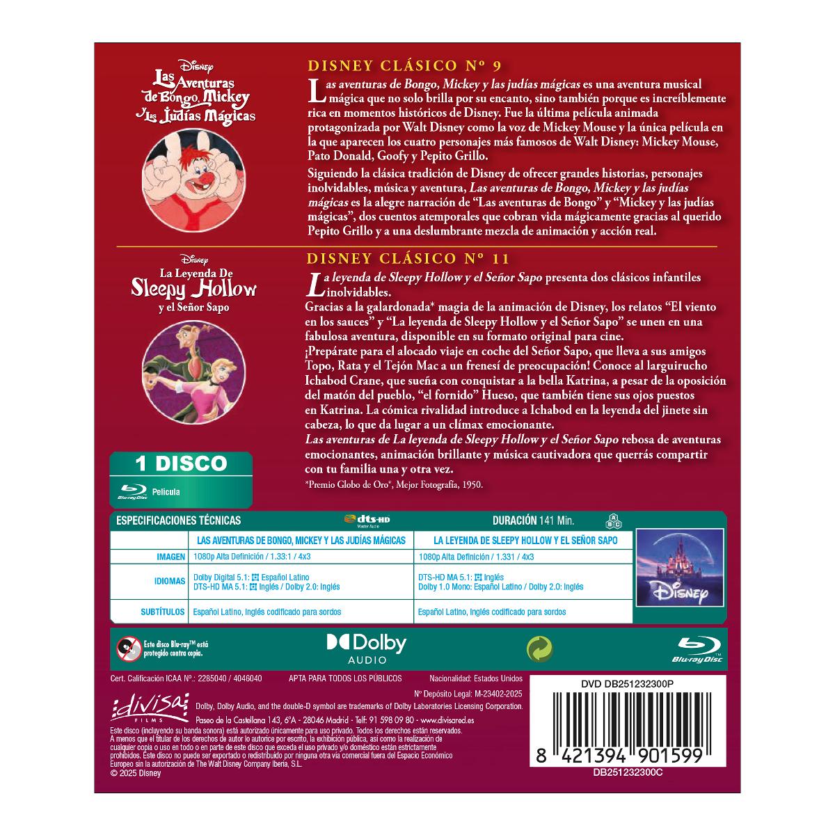Pack Las aventuras de Bongo, Mickey y las judías mágicas + La leyenda de Sleepy Hollow y el Señor Sapo (Blu-Ray) 2