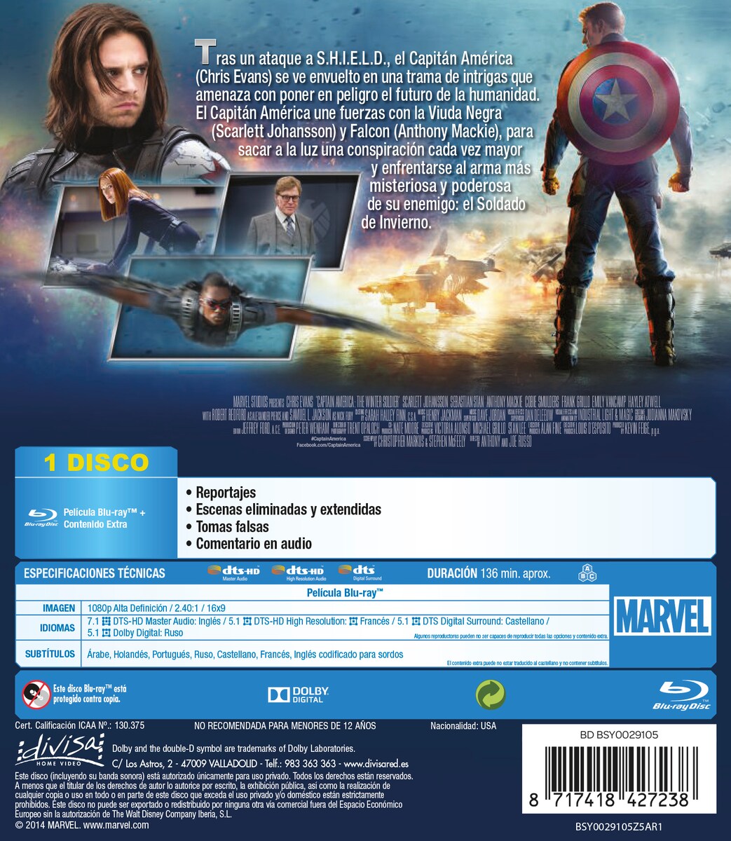 Capitán El soldado de invierno (Blu-Ray) · Marvel · El