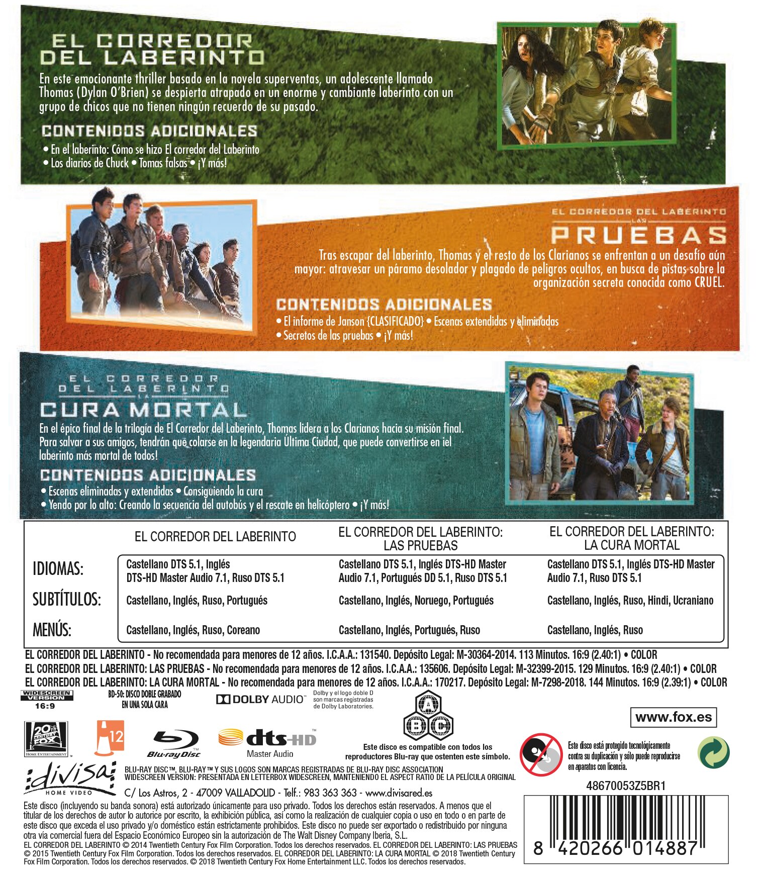 Pack El corredor del laberinto: La Trilogía (Blu-Ray) 2