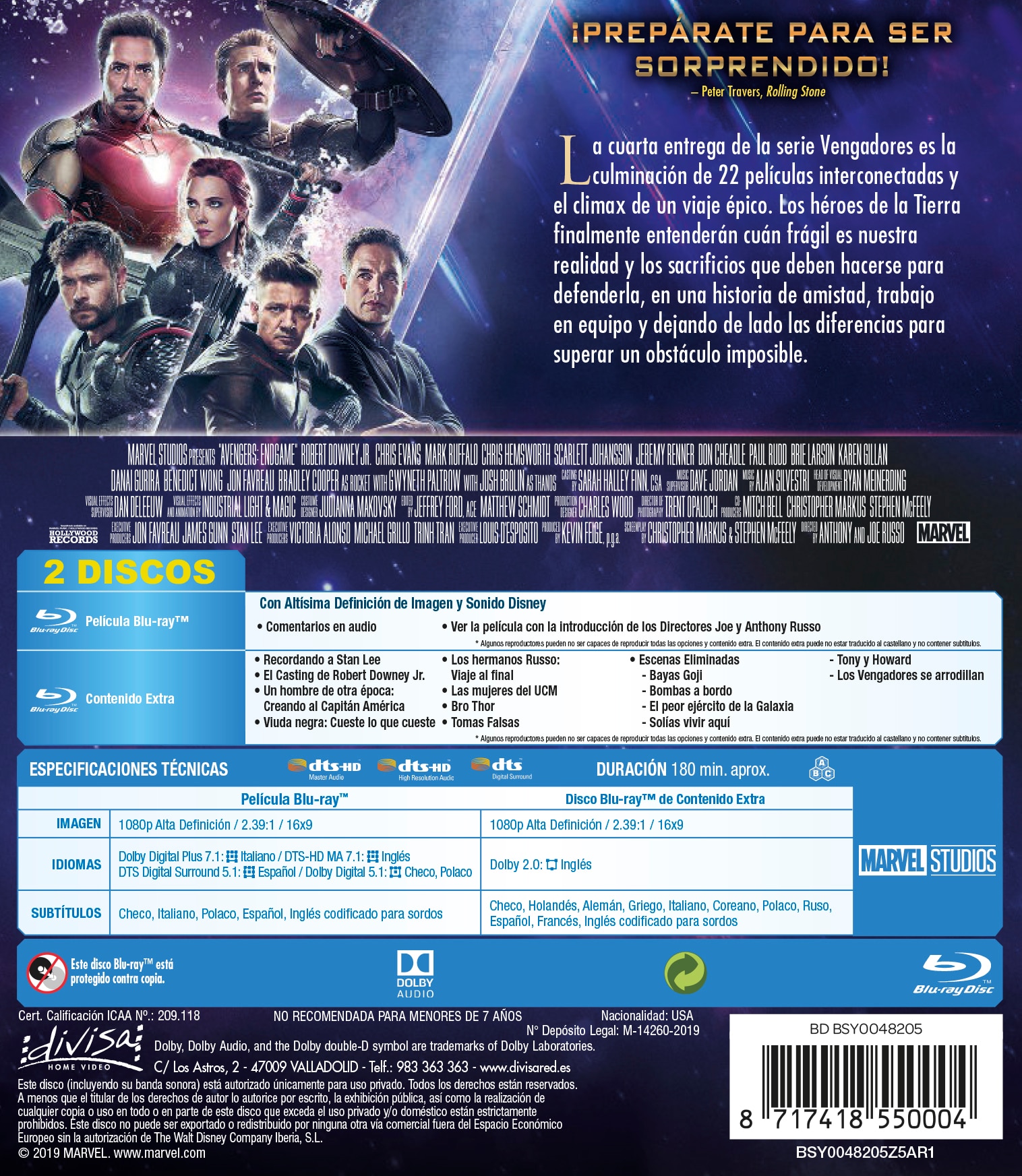 Vengadores Endgame (Blu-Ray) 2