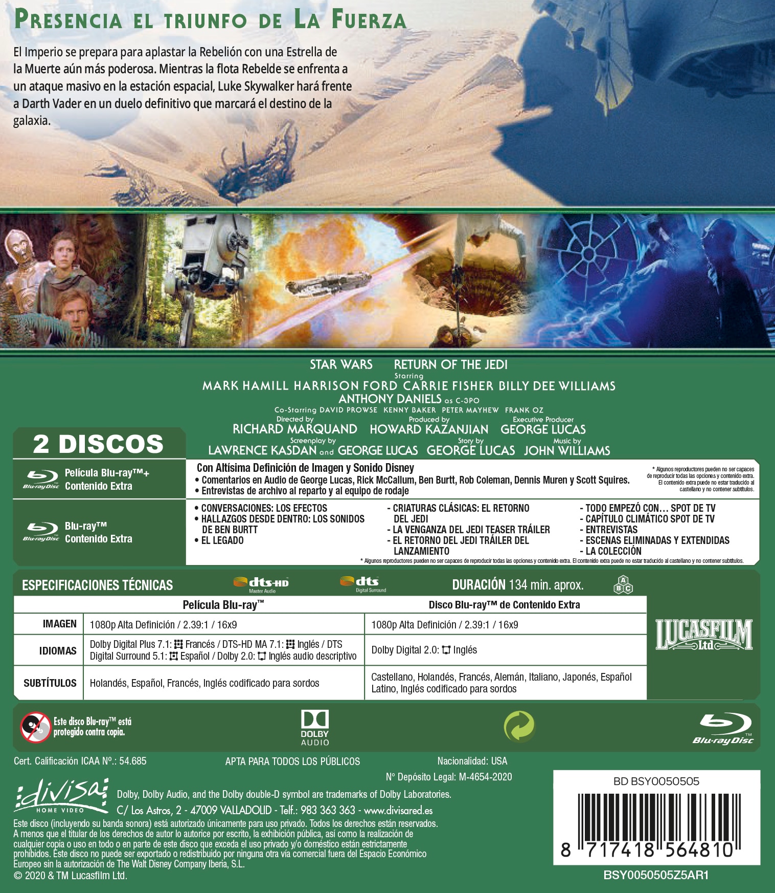 Star Wars. Episodio VI: El retorno del jedi (Blu-Ray) 2