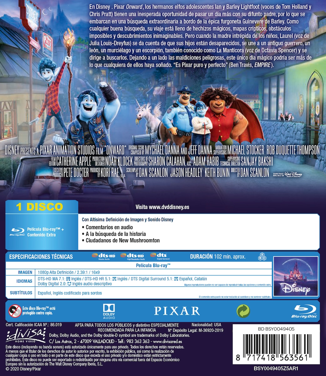 Onward (Blu-Ray) · DISNEY PIXAR · El Corte Inglés