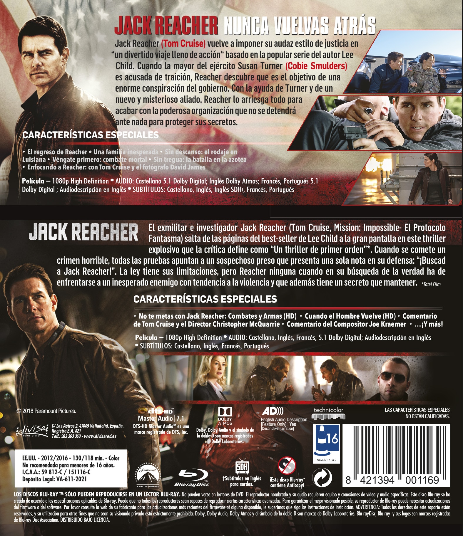 Pack Jack Reacher + Jack Reacher: Nunca Vuelvas Atrás (2 Blu-Ray) 2
