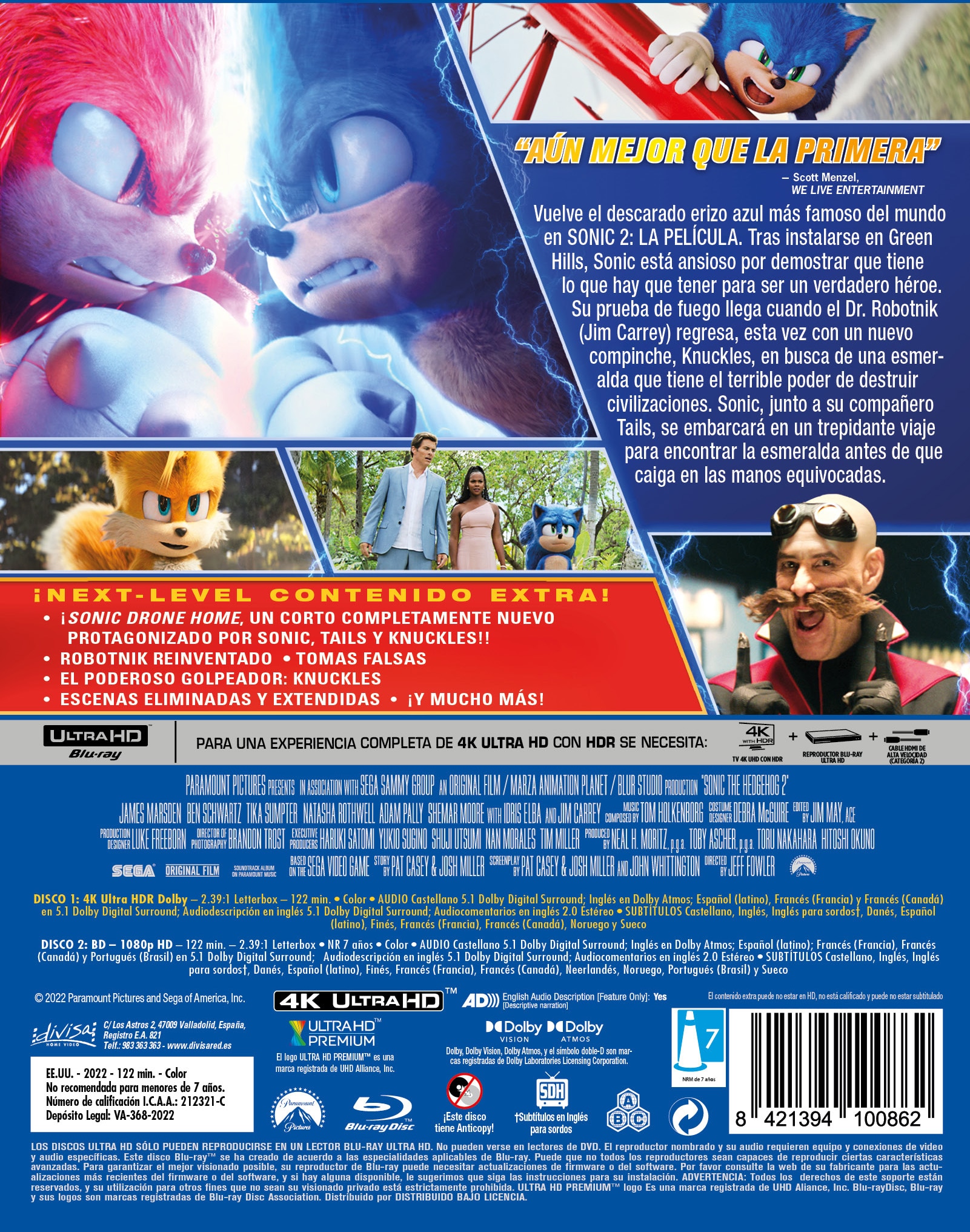 Sonic 2: La Película (Edición Metálica) (4K Ultra HD + Blu-Ray) 3