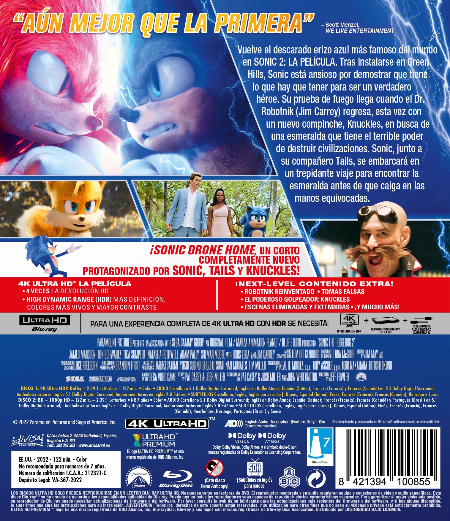 Sonic 2: La Película (4K Ultra HD + Blu-Ray) 2