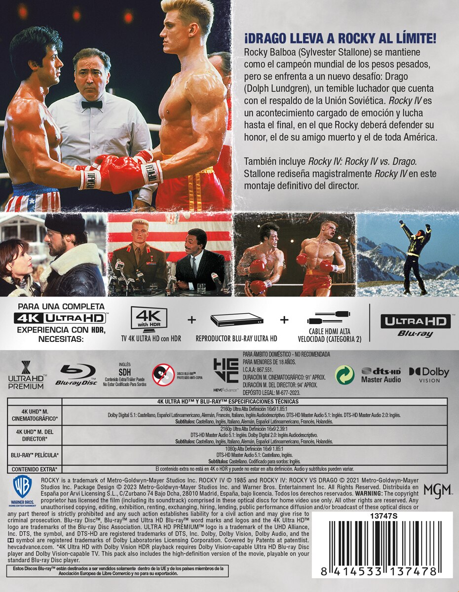 Rocky IV (Edición Metálica) (4K Ultra HD + Blu-Ray) 2