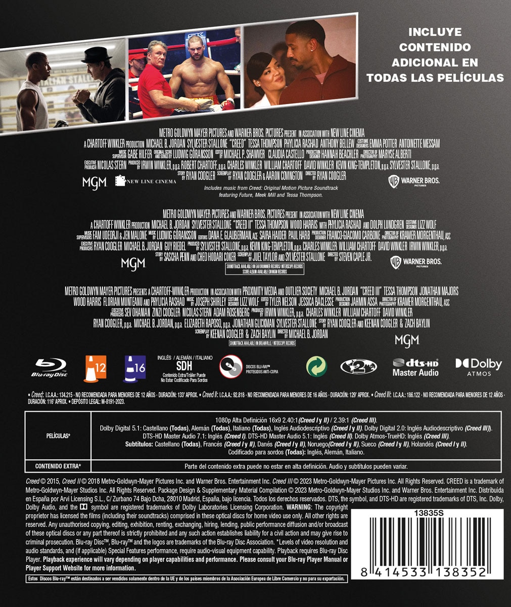 Imagen 2 de Creed Pack 1-3 (Blu-Ray)