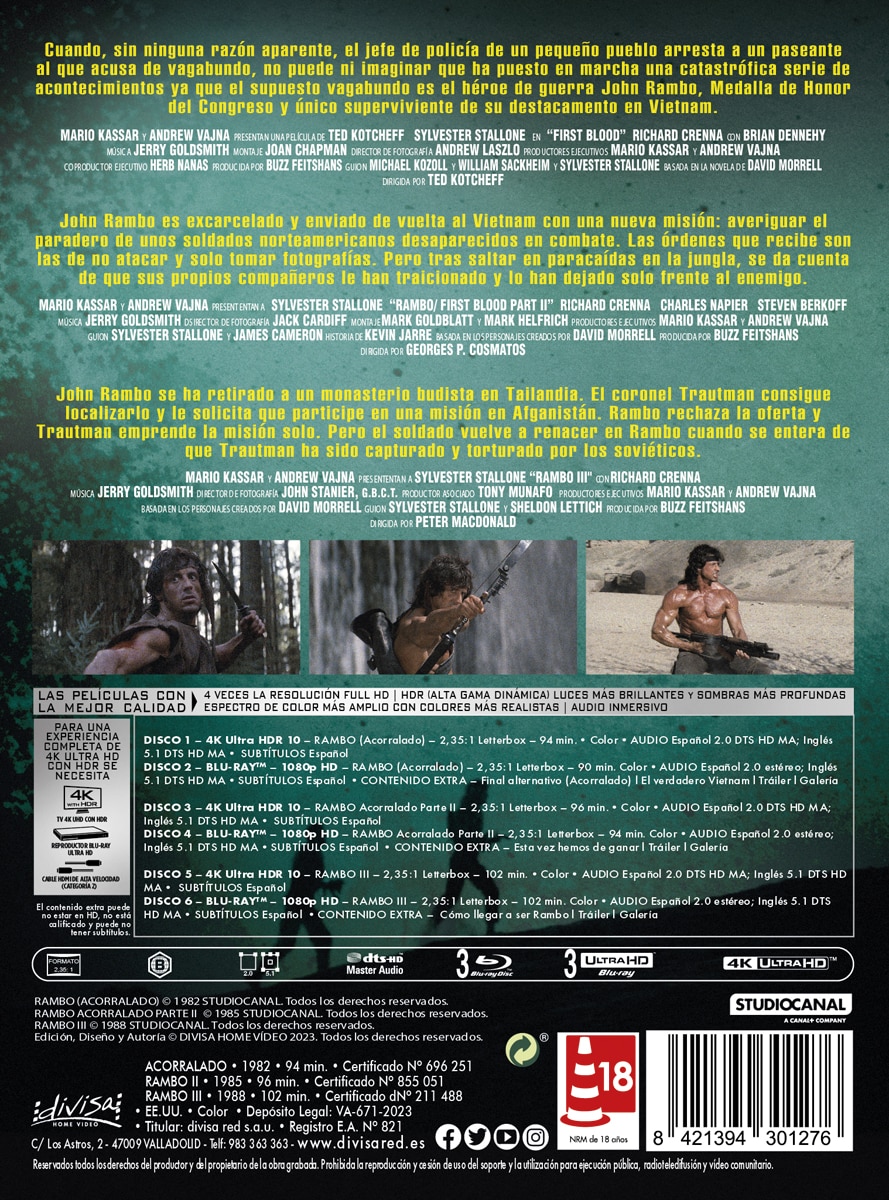 Rambo: La trilogía (4K Ultra HD + Blu-Ray) 2