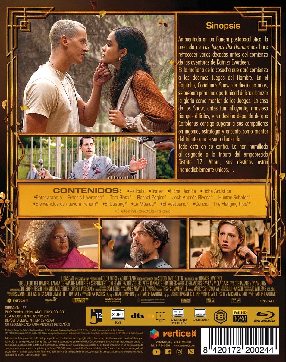 Los juegos del hambre. Balada de pájaros cantores y serpientes (Blu-Ray) 3