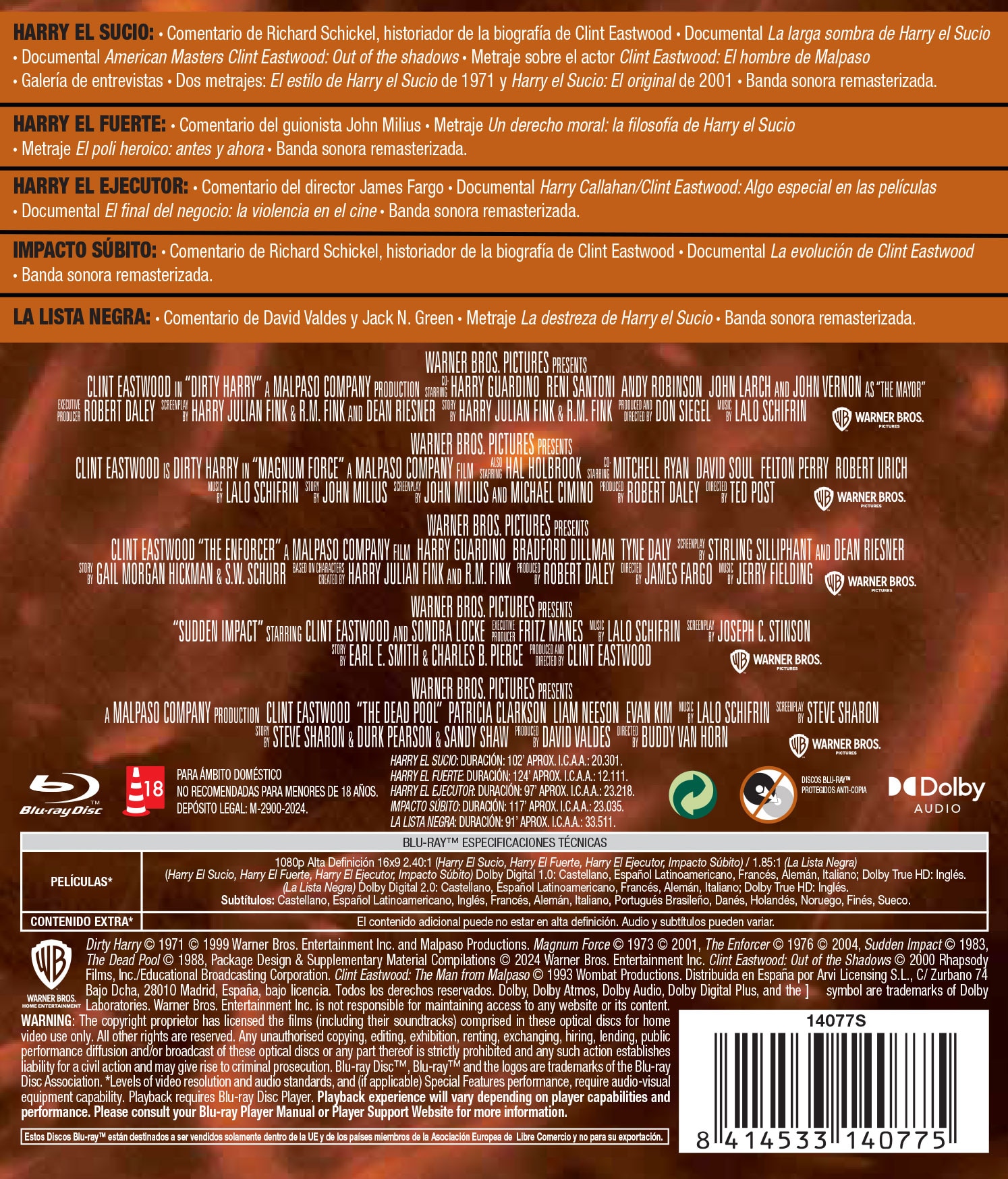 Pack Harry el sucio 1-5 (Blu-Ray) 2