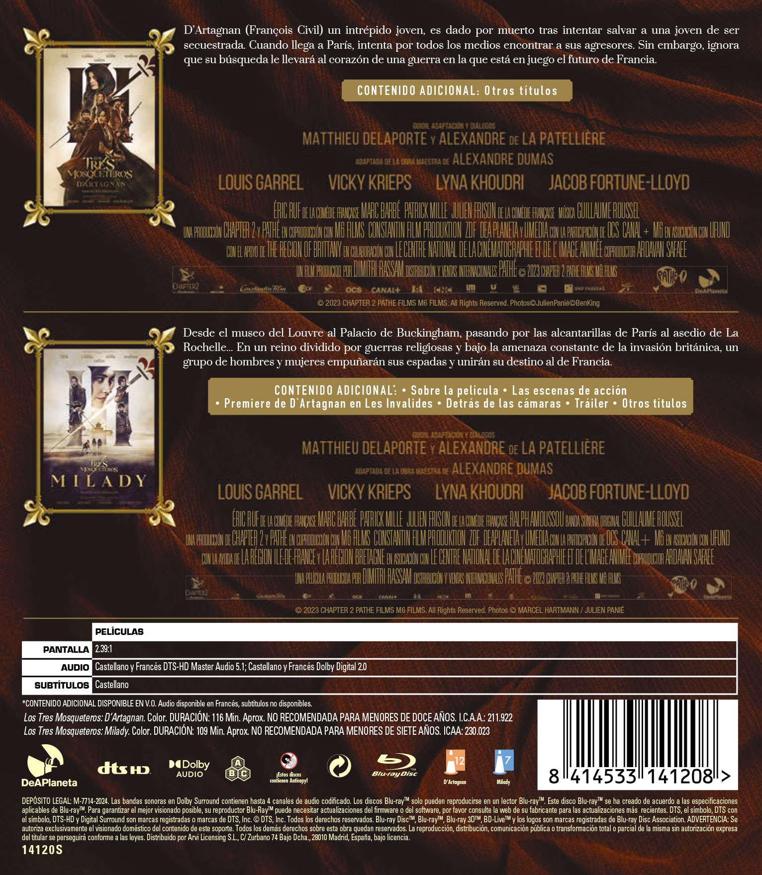 Pack Los tres mosqueteros 1-2 (Blu-Ray) 2