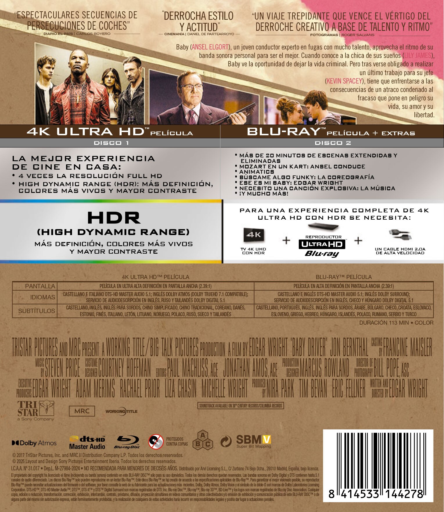 Baby Driver (Edición 2025) (4K Ultra HD + Blu-Ray) 2