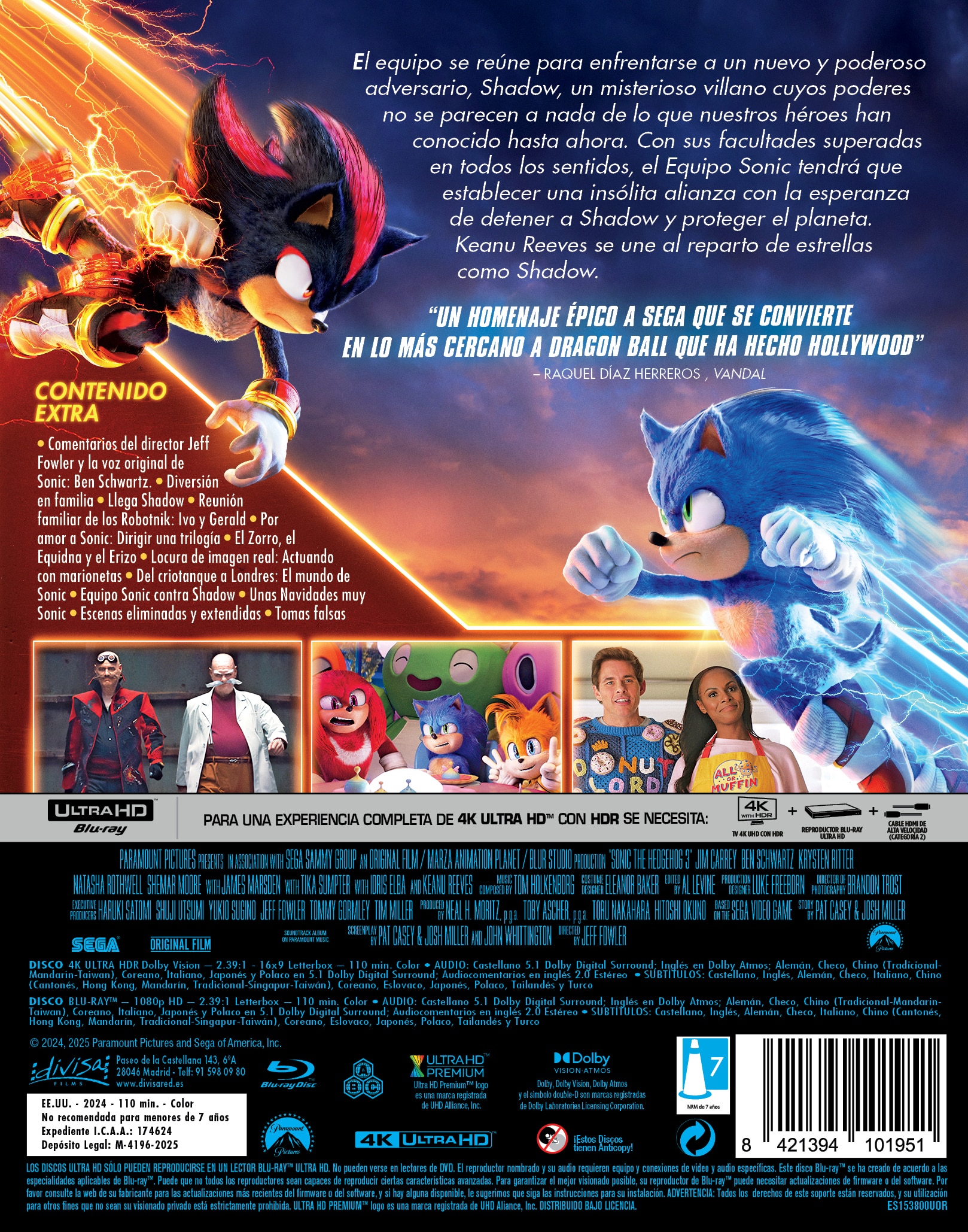 Sonic 3: la película (4K Ultra HD + Blu-Ray) 2